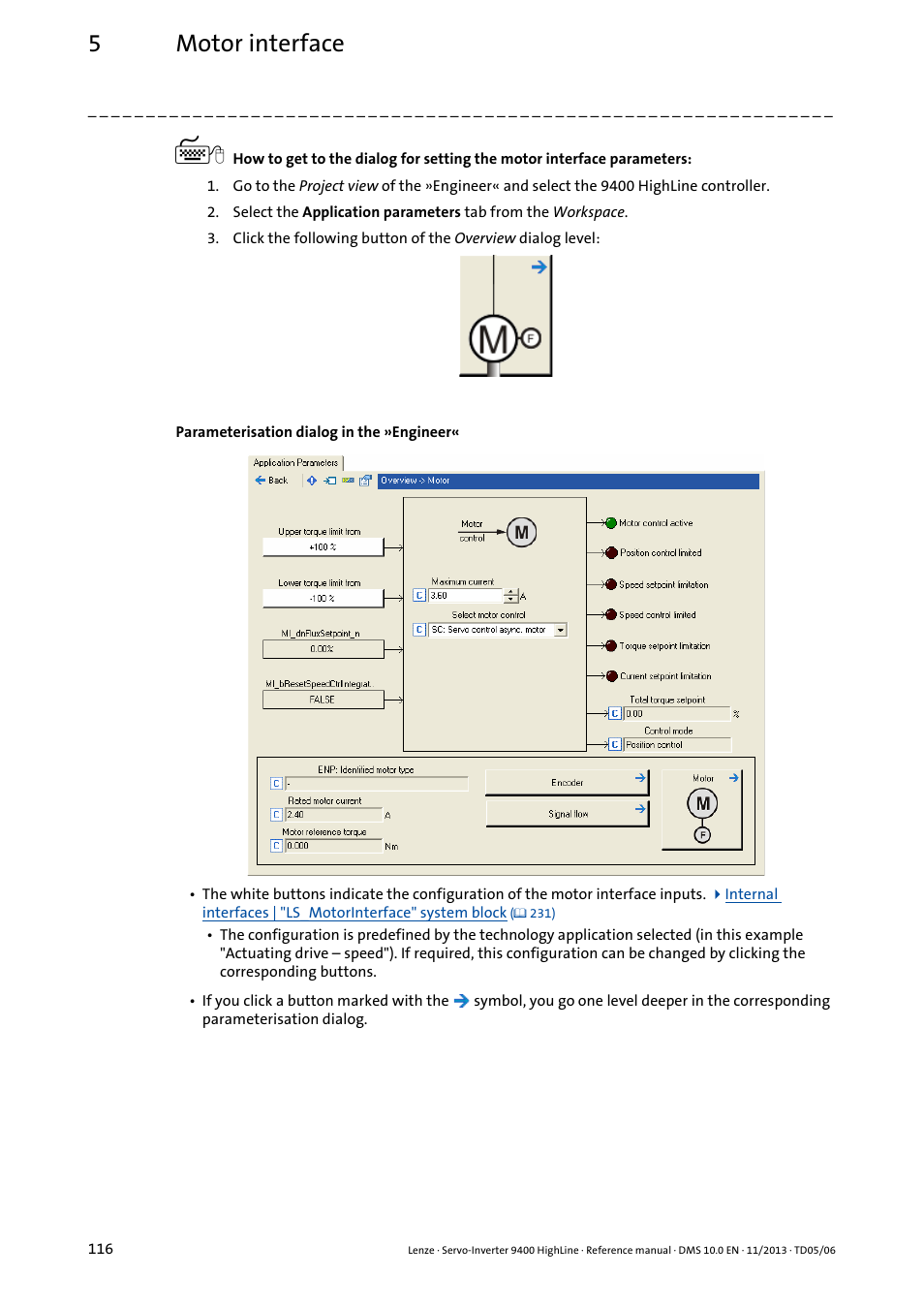 5motor interface | Lenze 9400 User Manual | Page 116 / 954