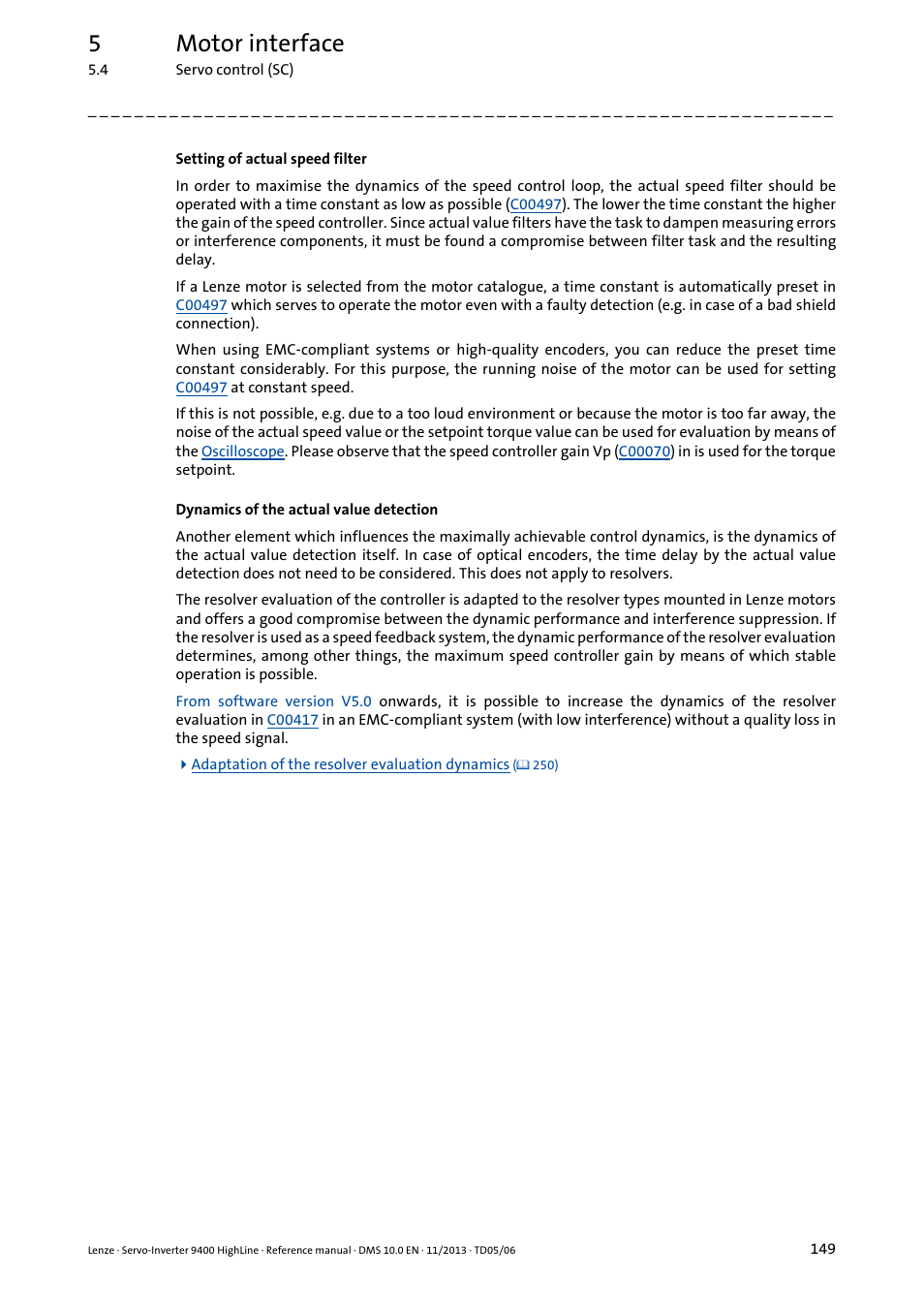 5motor interface | Lenze 9400 User Manual | Page 149 / 954