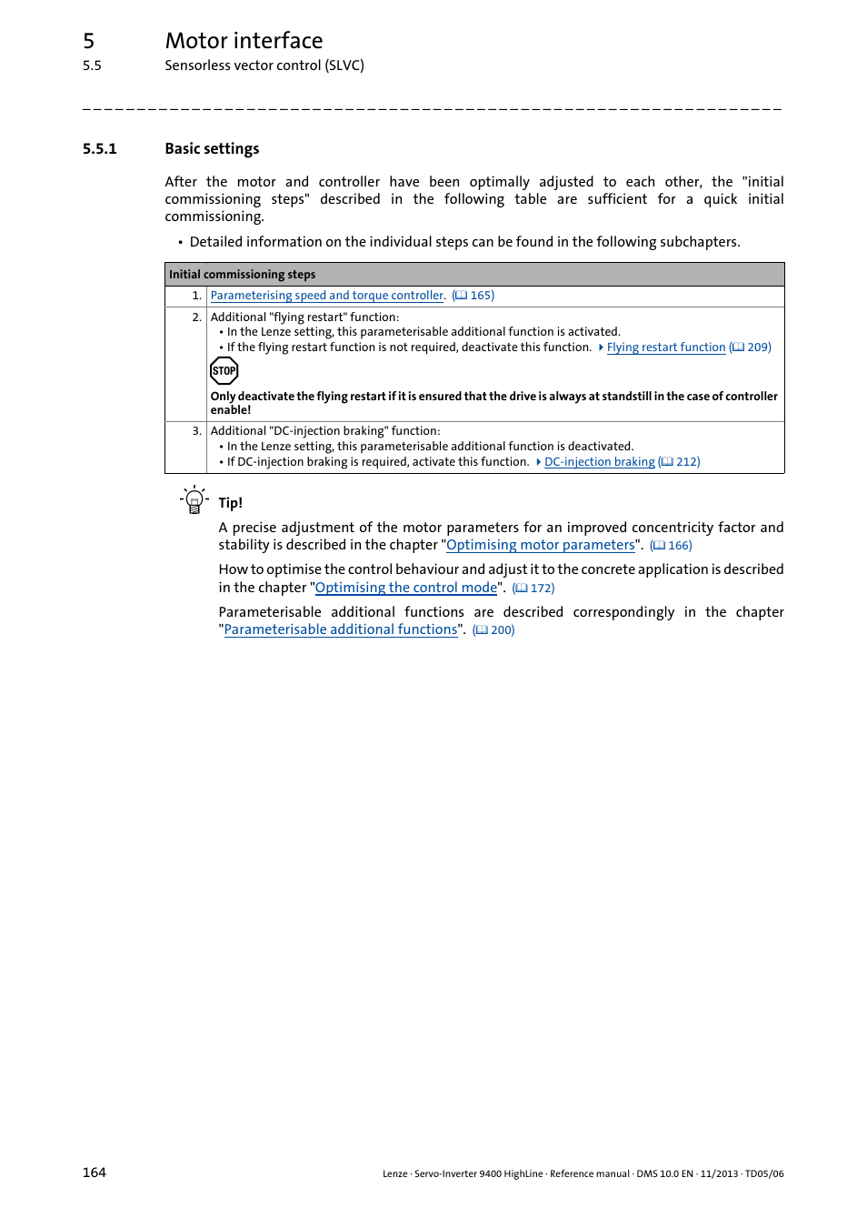 1 basic settings, Basic settings, 5motor interface | Lenze 9400 User Manual | Page 164 / 954