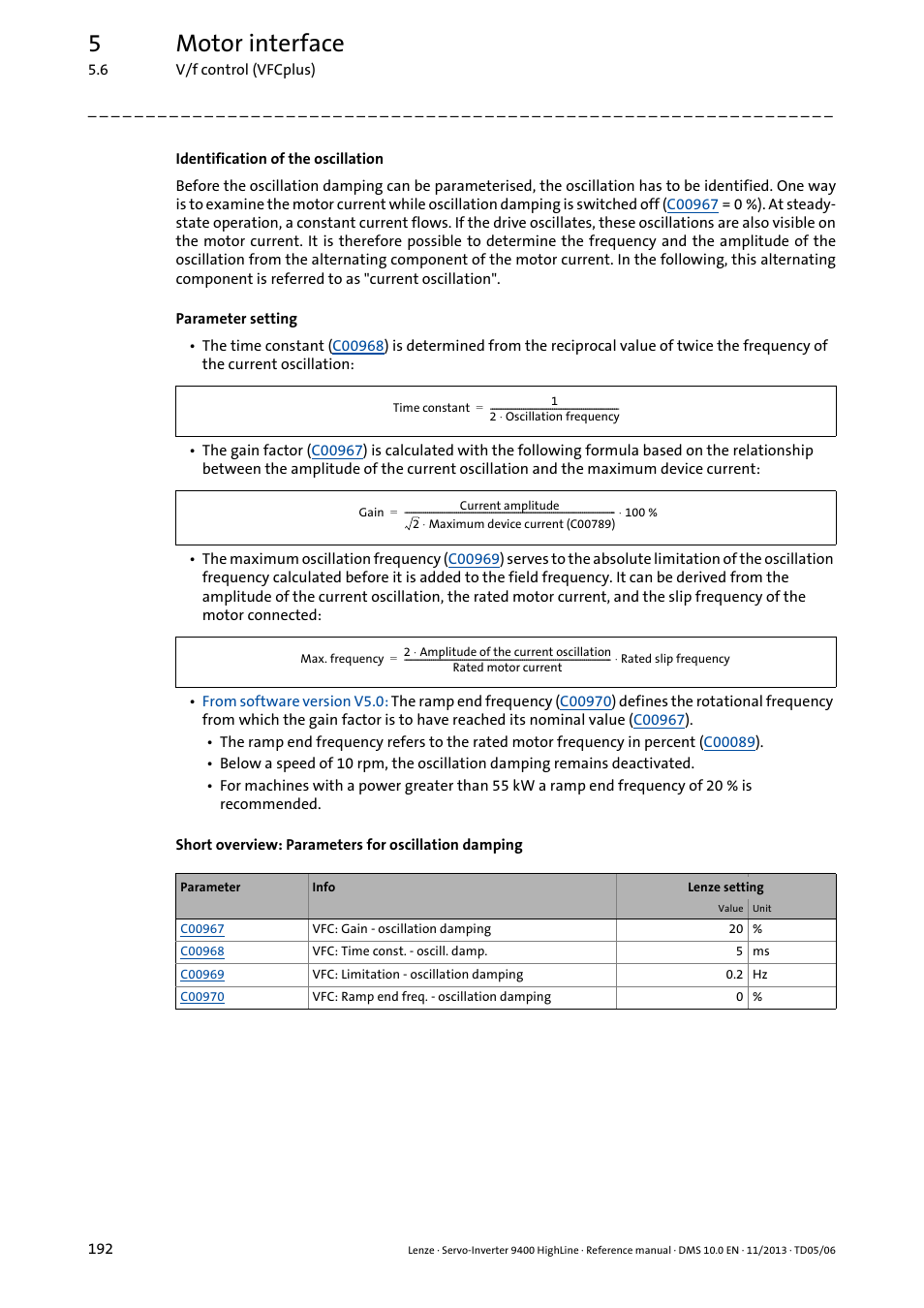 5motor interface | Lenze 9400 User Manual | Page 192 / 954