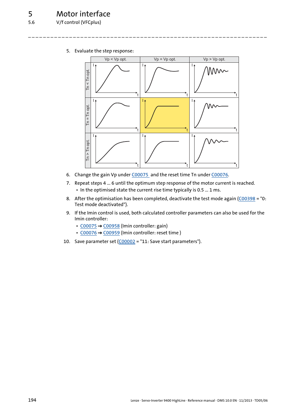 5motor interface | Lenze 9400 User Manual | Page 194 / 954