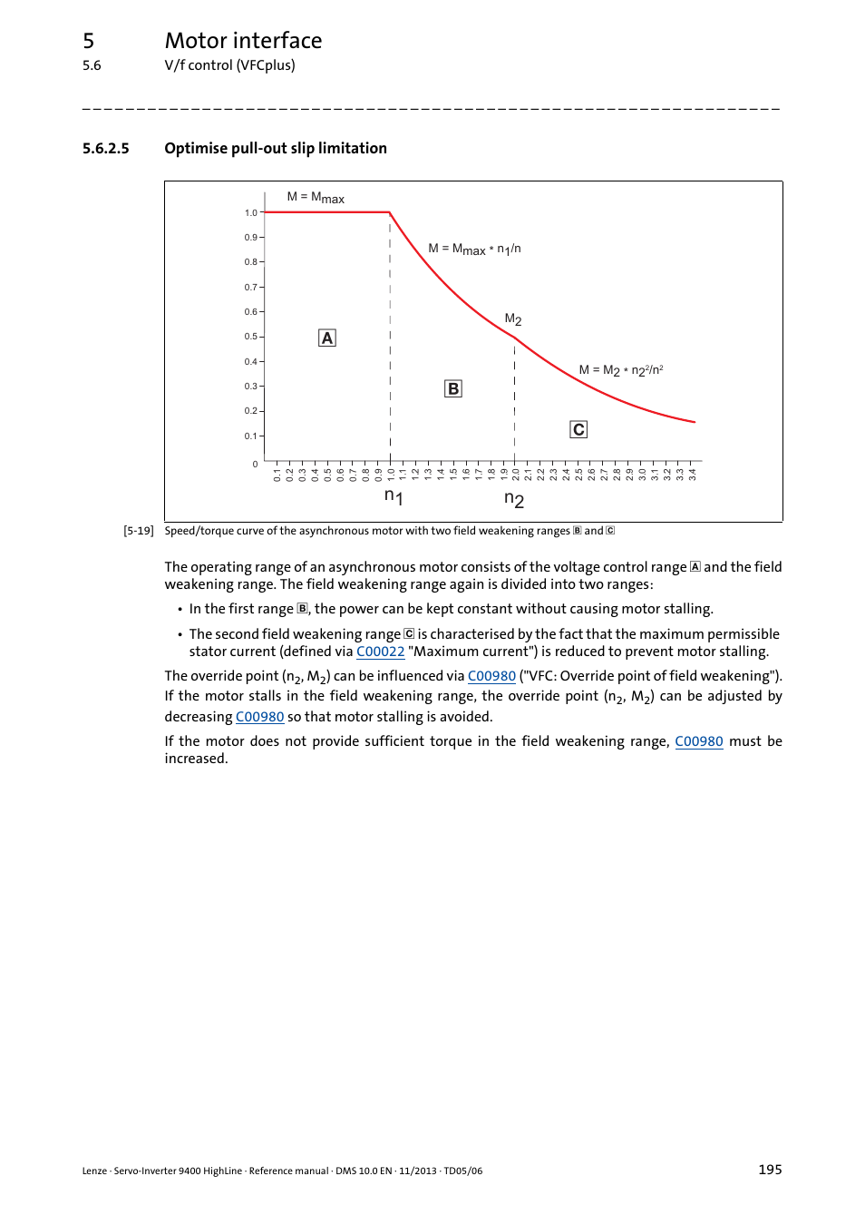 5 optimise pull-out slip limitation, 5motor interface | Lenze 9400 User Manual | Page 195 / 954