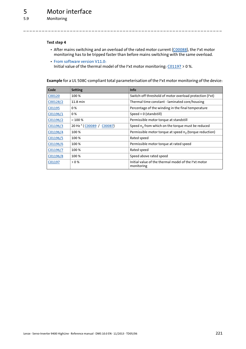 5motor interface | Lenze 9400 User Manual | Page 221 / 954