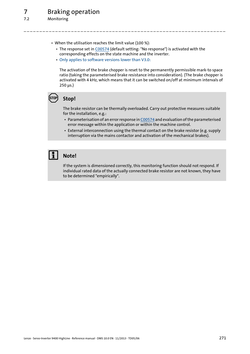 7braking operation | Lenze 9400 User Manual | Page 271 / 954