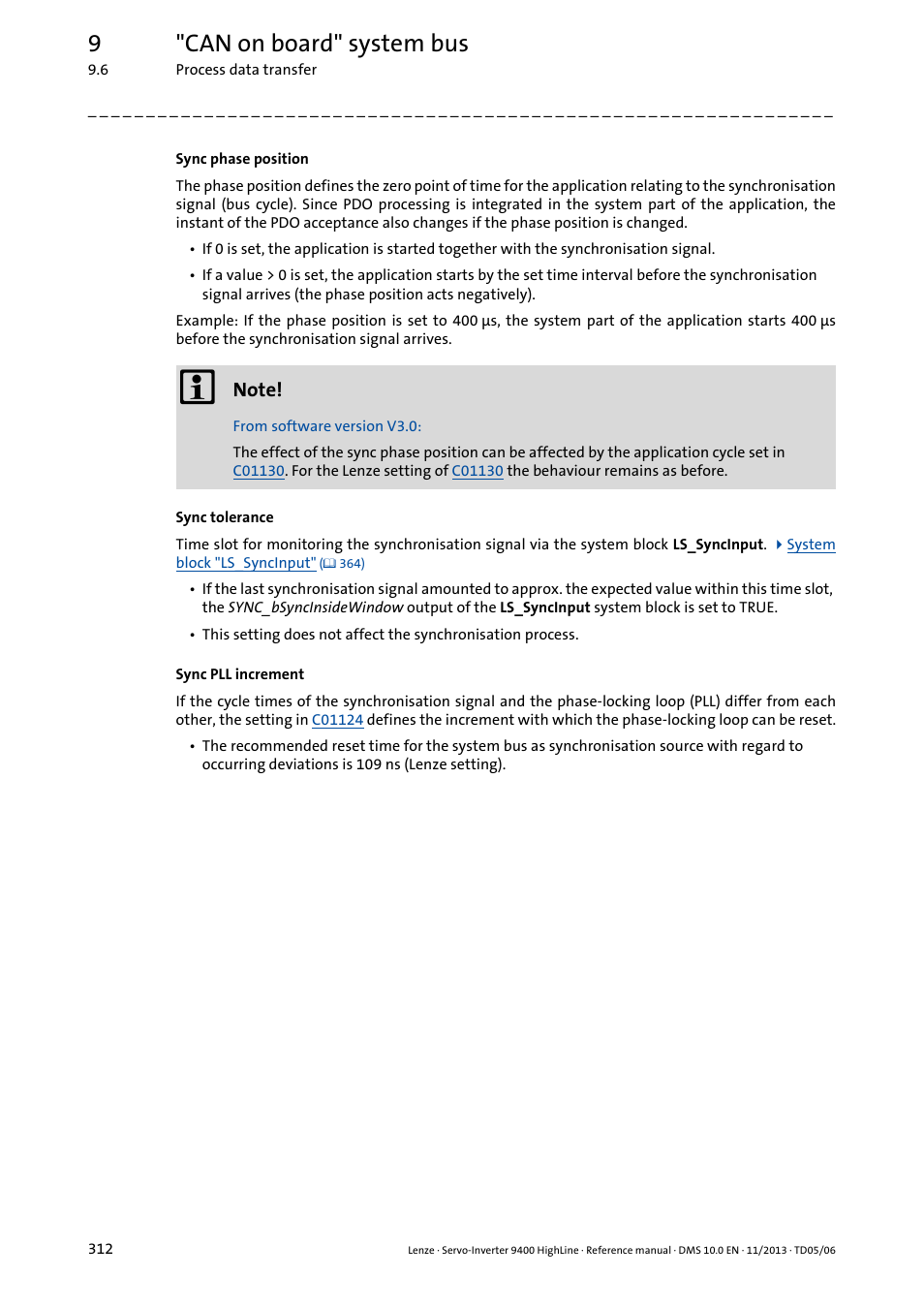 9"can on board" system bus | Lenze 9400 User Manual | Page 312 / 954