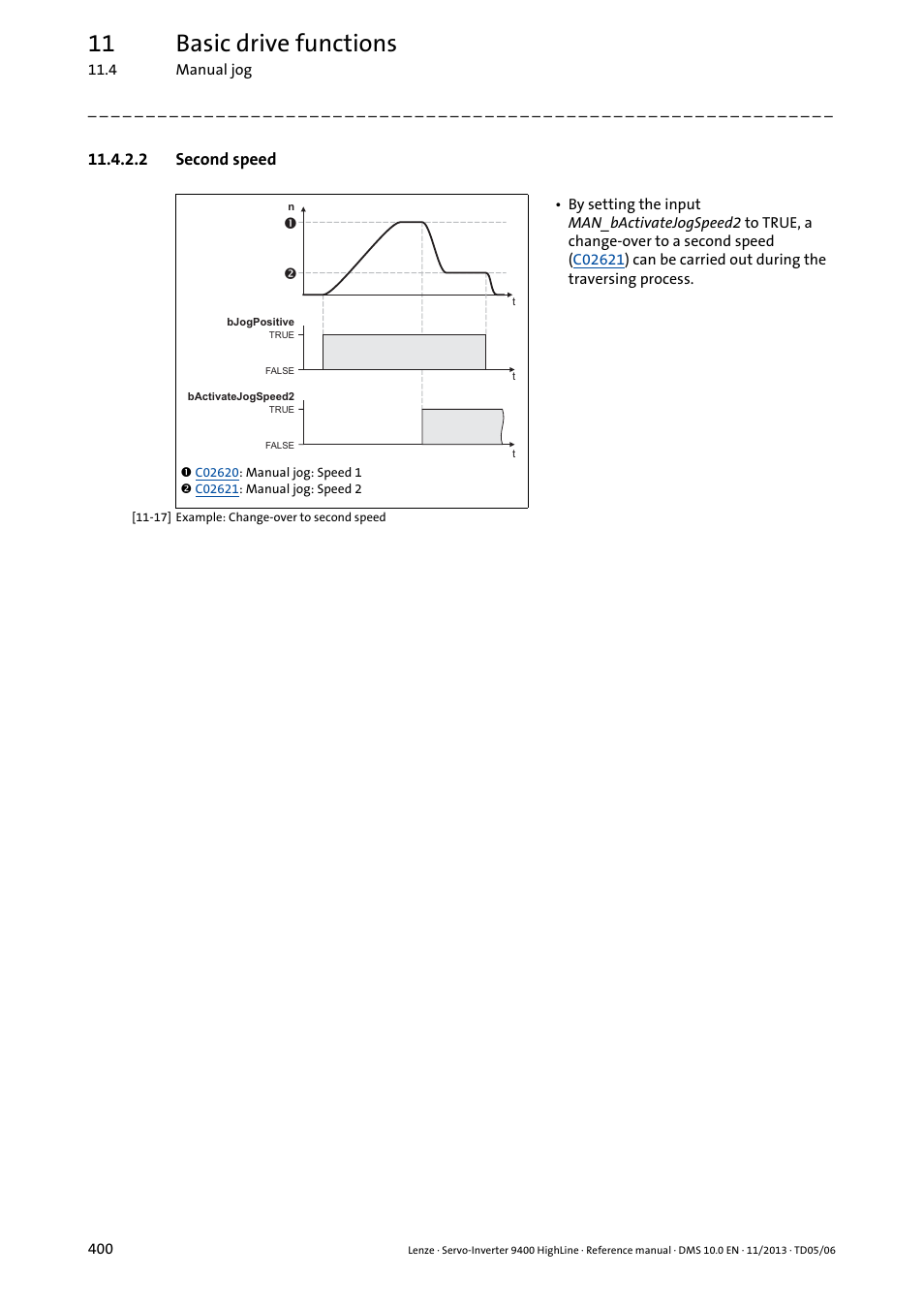 2 second speed, 11 basic drive functions | Lenze 9400 User Manual | Page 400 / 954