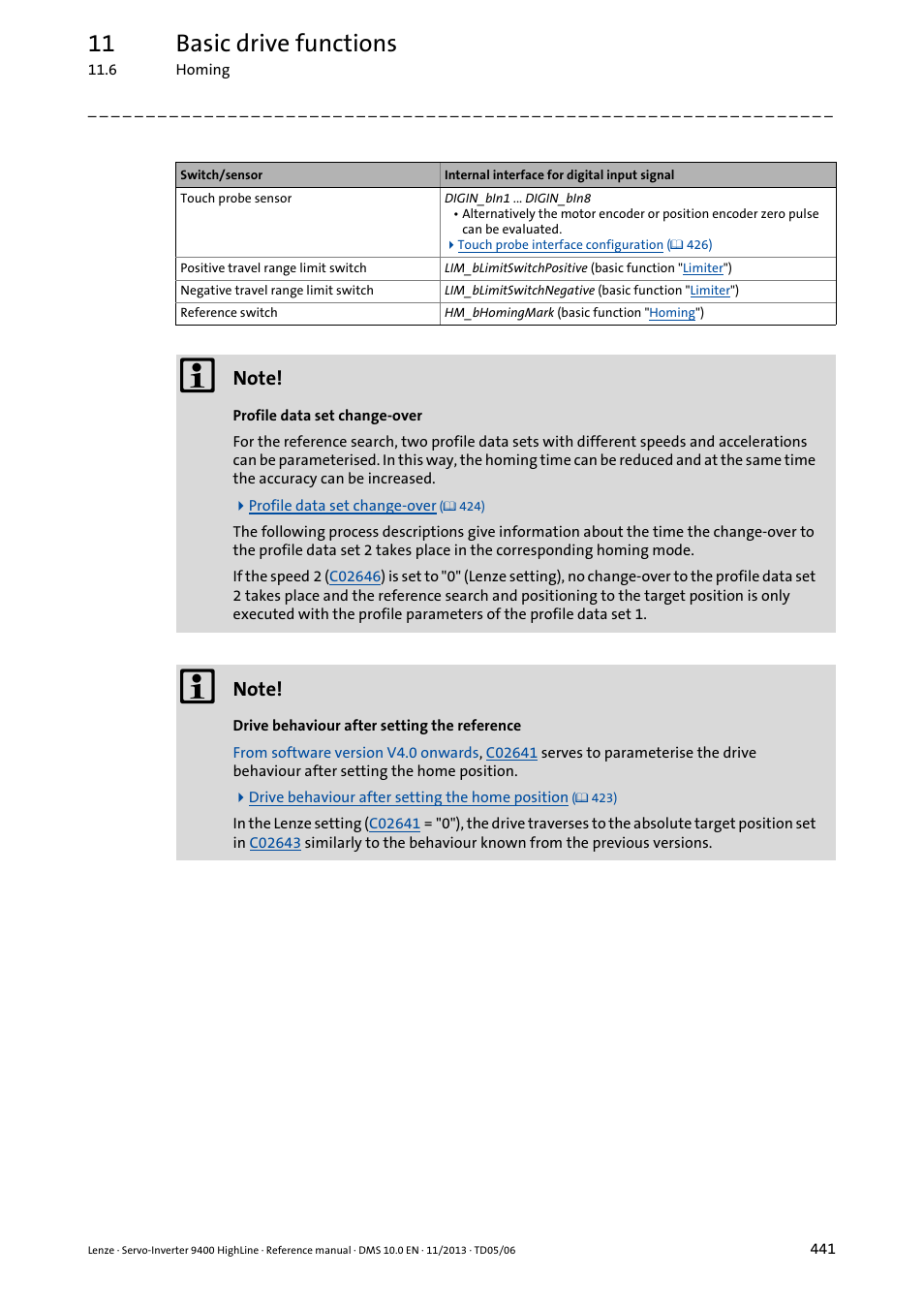 11 basic drive functions | Lenze 9400 User Manual | Page 441 / 954