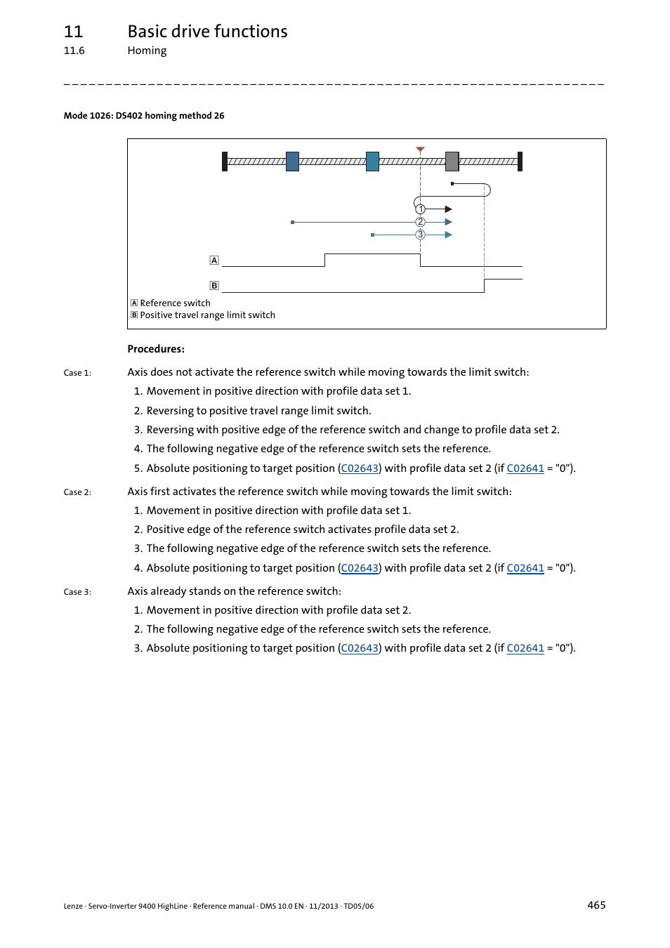 Mode 1026: ds402 homing method 26, 11 basic drive functions | Lenze 9400 User Manual | Page 465 / 954