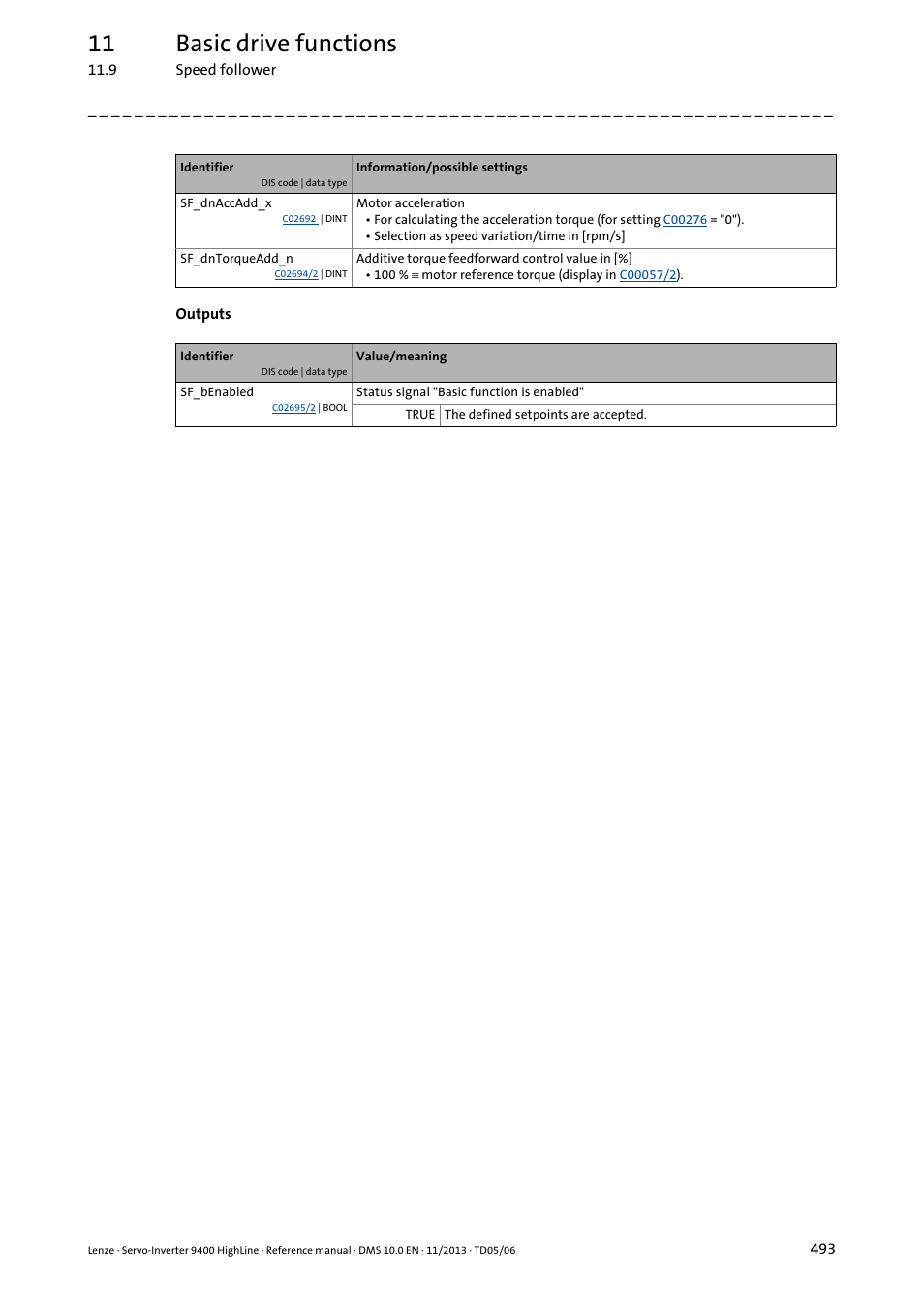 11 basic drive functions | Lenze 9400 User Manual | Page 493 / 954