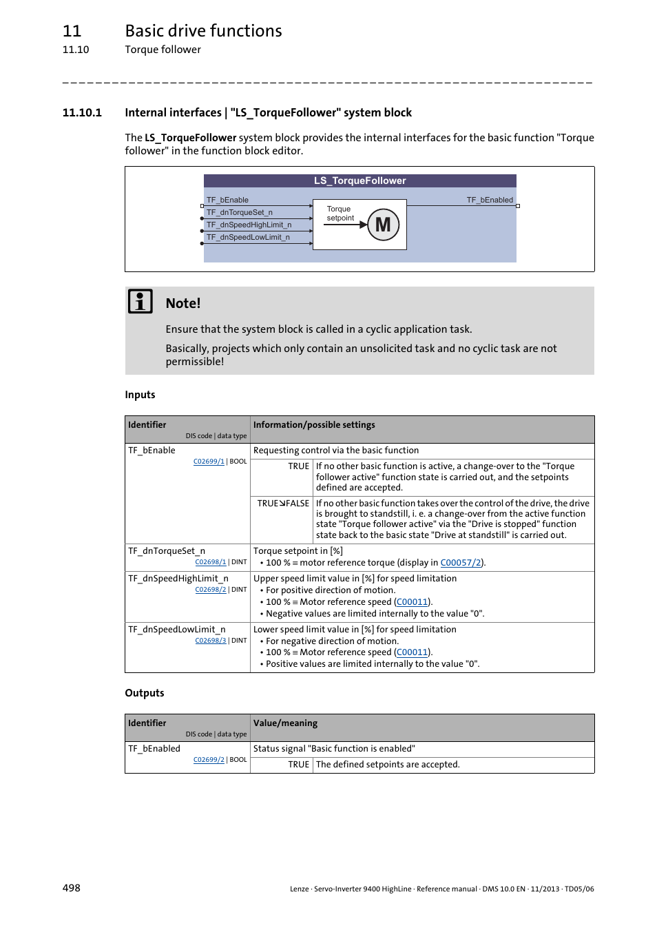 11 basic drive functions | Lenze 9400 User Manual | Page 498 / 954