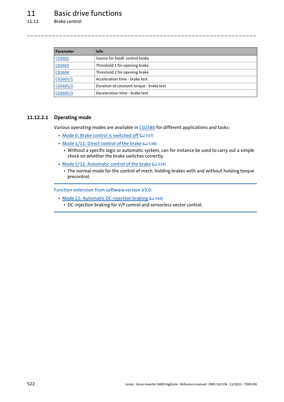 1 operating mode, 11 basic drive functions | Lenze 9400 User Manual | Page 522 / 954