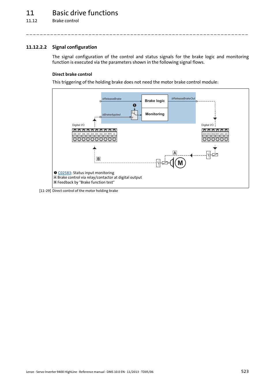 2 signal configuration, Signal configuration ( 523), 11 basic drive functions | Lenze 9400 User Manual | Page 523 / 954