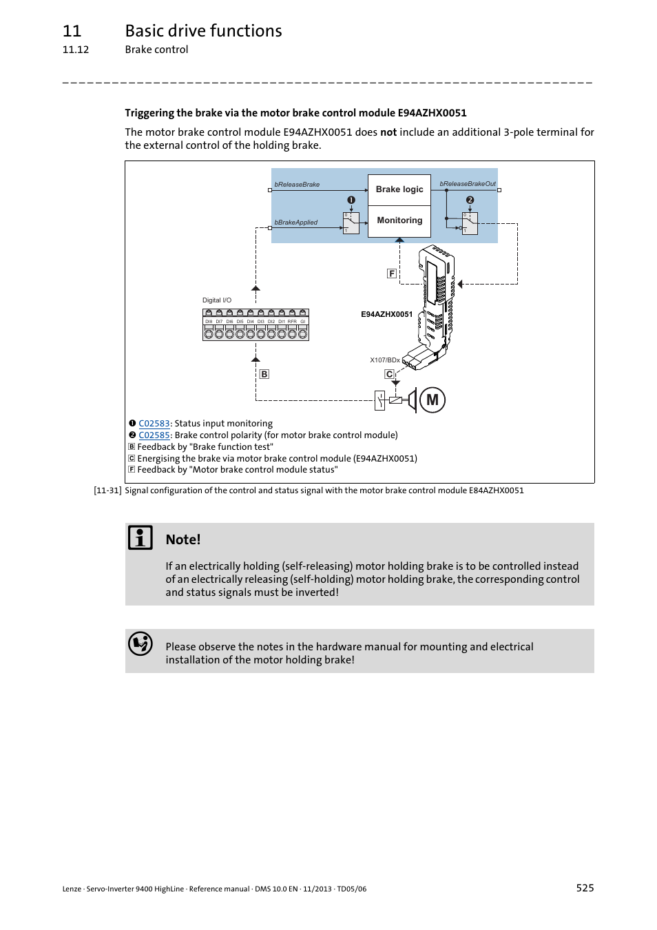 11 basic drive functions | Lenze 9400 User Manual | Page 525 / 954