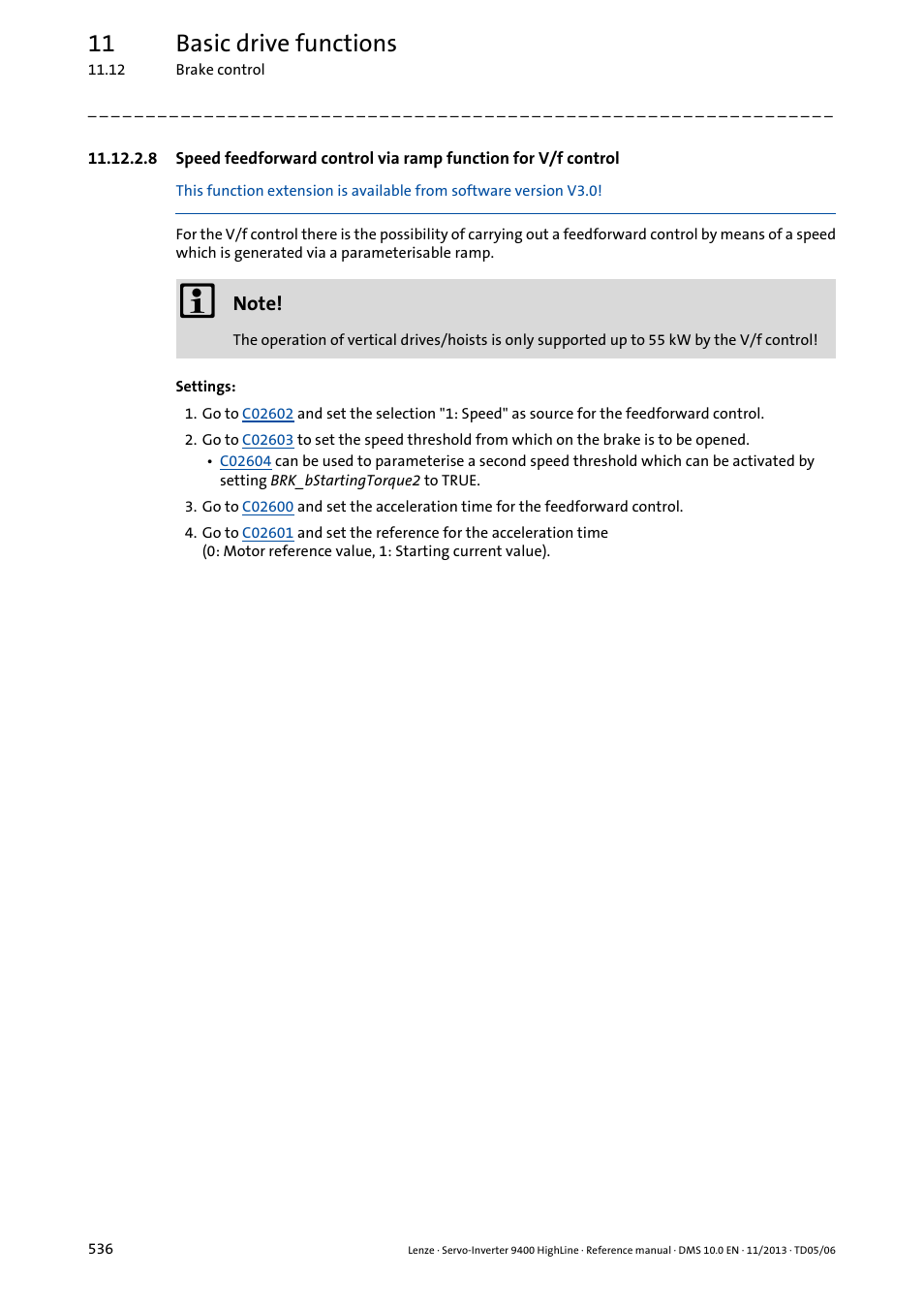 11 basic drive functions | Lenze 9400 User Manual | Page 536 / 954