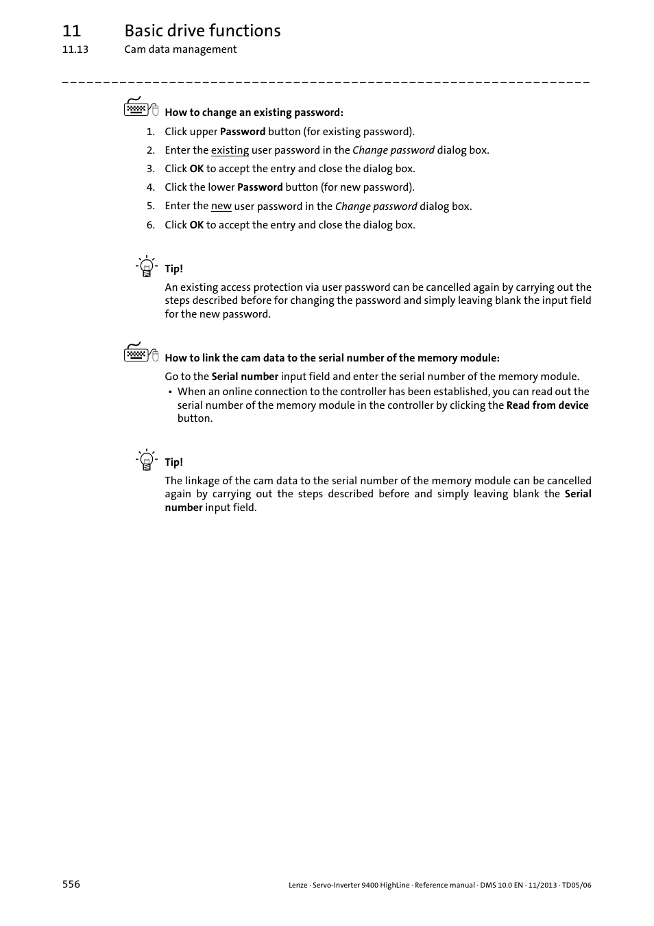 11 basic drive functions | Lenze 9400 User Manual | Page 556 / 954