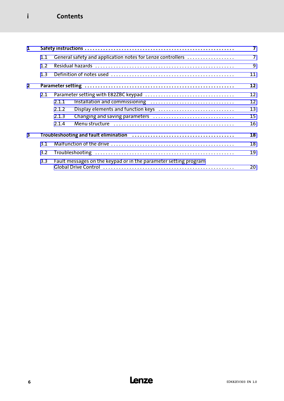 Lenze 8200 vector 15kW-30kW User Manual | Page 6 / 23