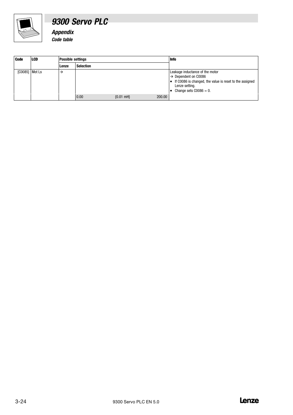 9300 servo plc, Appendix | Lenze Drive PLC Developer Studio 9300 Servo PLC (V8.x) User Manual | Page 126 / 167