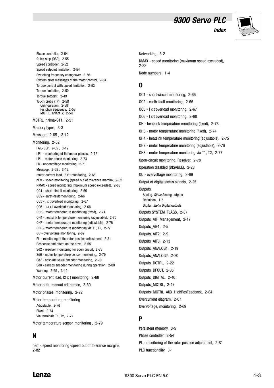 9300 servo plc, Index | Lenze Drive PLC Developer Studio 9300 Servo PLC (V8.x) User Manual | Page 165 / 167