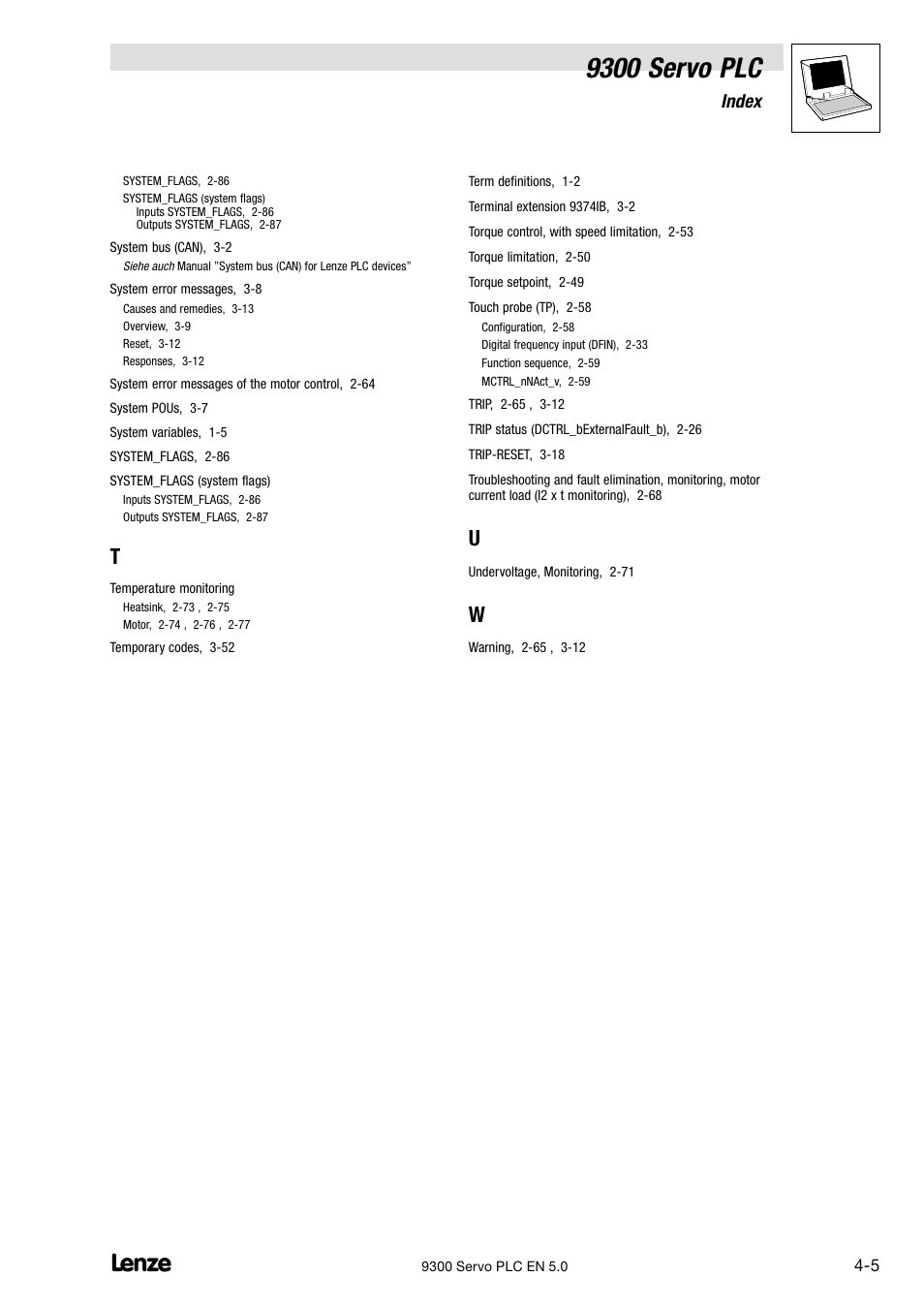 9300 servo plc, Index | Lenze Drive PLC Developer Studio 9300 Servo PLC (V8.x) User Manual | Page 167 / 167