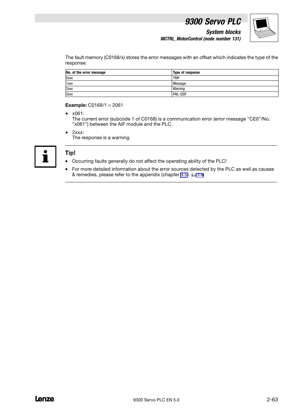 9300 servo plc, System blocks | Lenze Drive PLC Developer Studio 9300 Servo PLC (V8.x) User Manual | Page 77 / 167