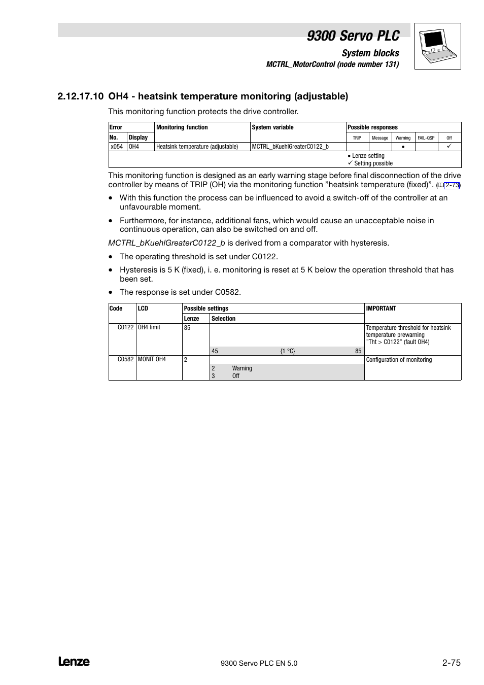 9300 servo plc, System blocks | Lenze Drive PLC Developer Studio 9300 Servo PLC (V8.x) User Manual | Page 89 / 167