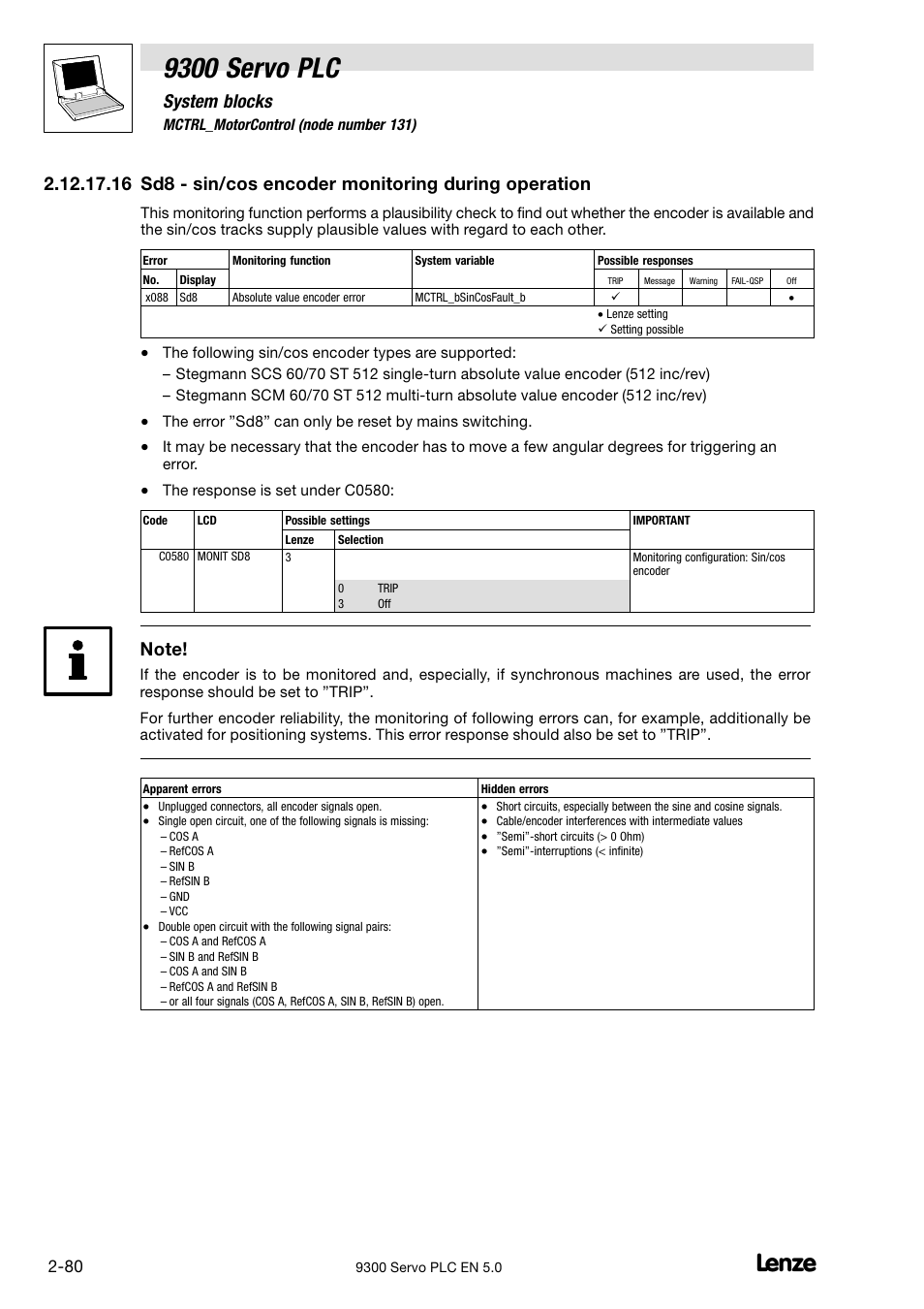 9300 servo plc, System blocks | Lenze Drive PLC Developer Studio 9300 Servo PLC (V8.x) User Manual | Page 94 / 167
