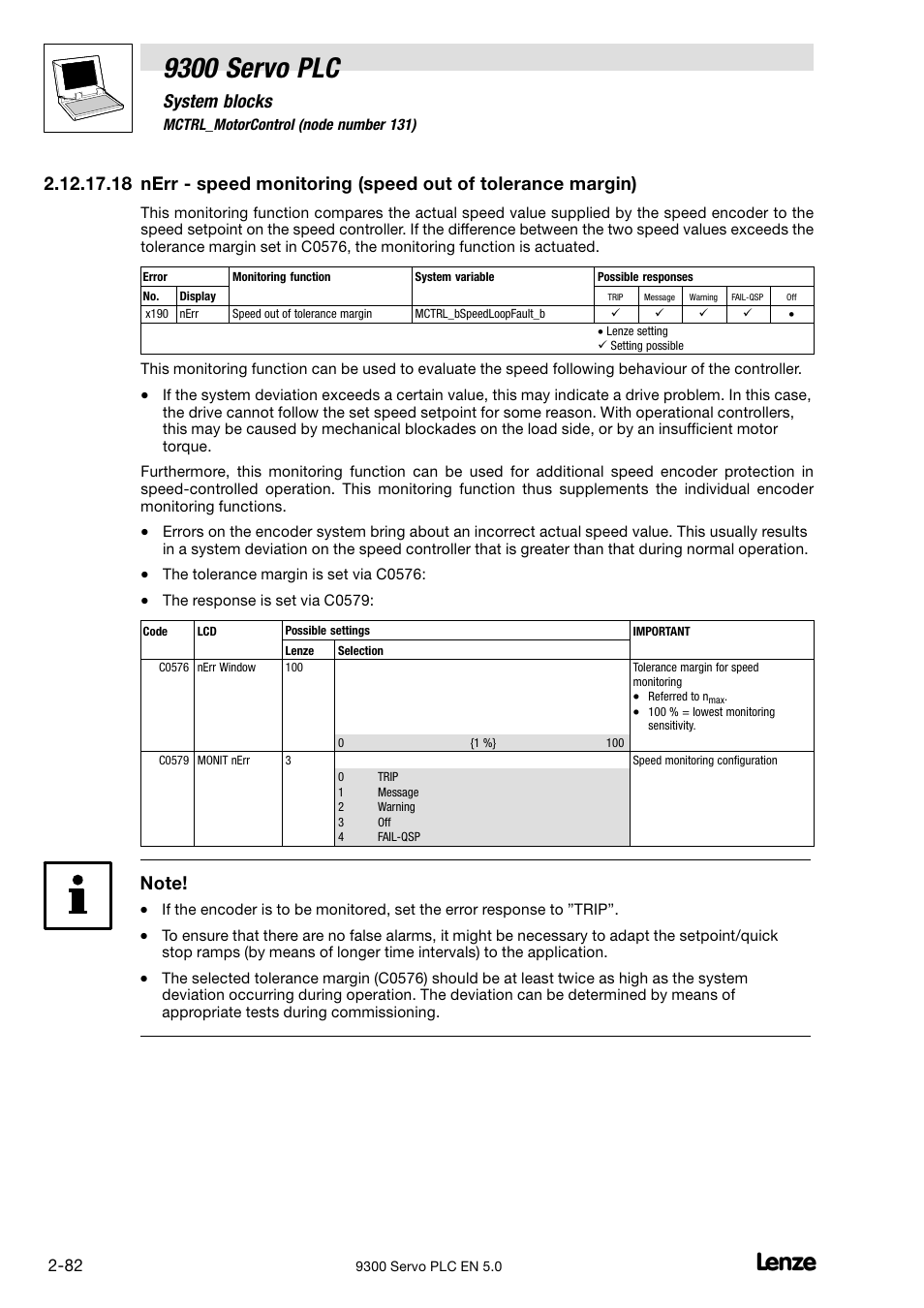 9300 servo plc, System blocks | Lenze Drive PLC Developer Studio 9300 Servo PLC (V8.x) User Manual | Page 96 / 167