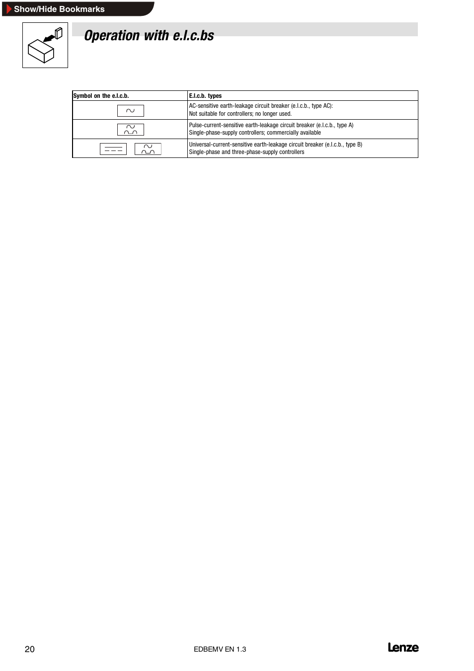 Operation with e.l.c.bs | Lenze Inverter EMC User Manual | Page 22 / 26