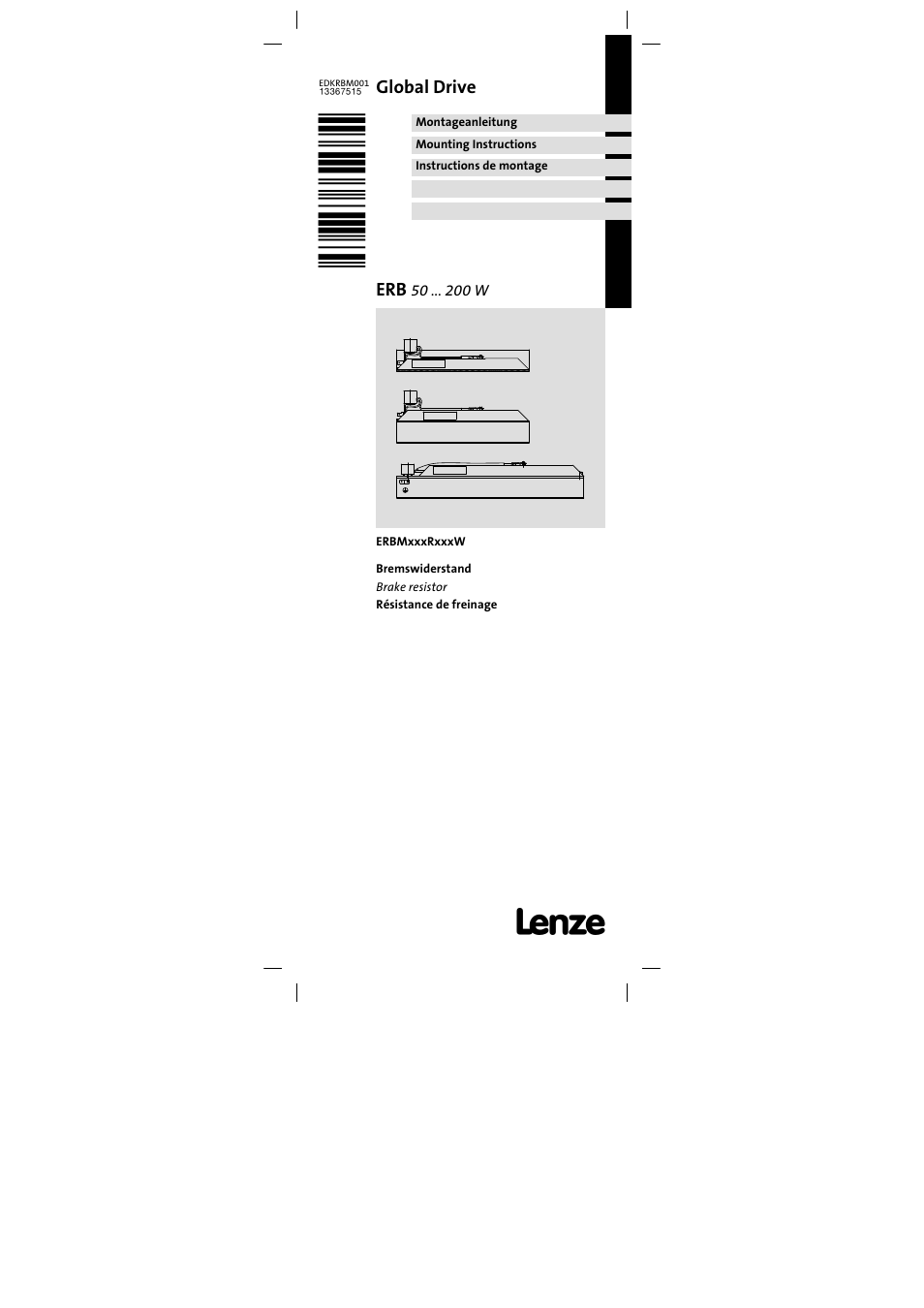 Lenze ERBMxxxRxxxW User Manual | 68 pages