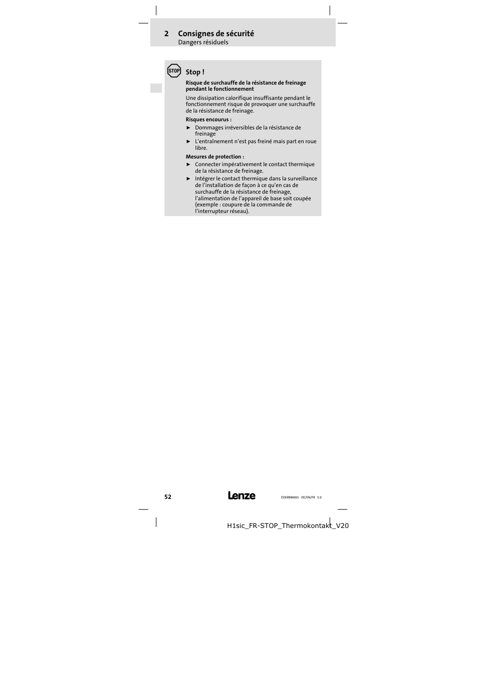 Lenze ERBMxxxRxxxW User Manual | Page 52 / 68