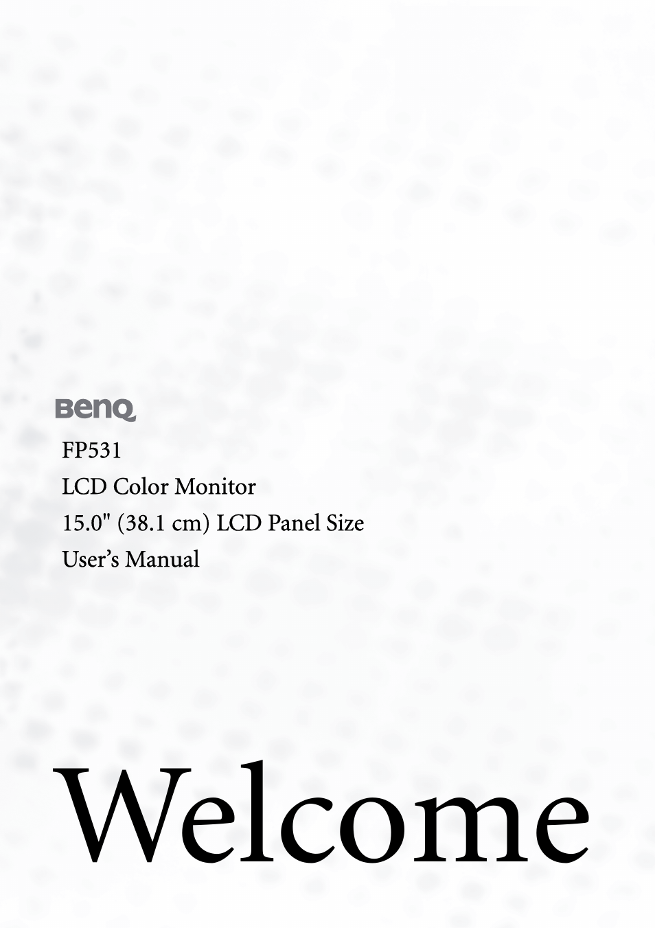 BenQ FP531 User Manual | 32 pages