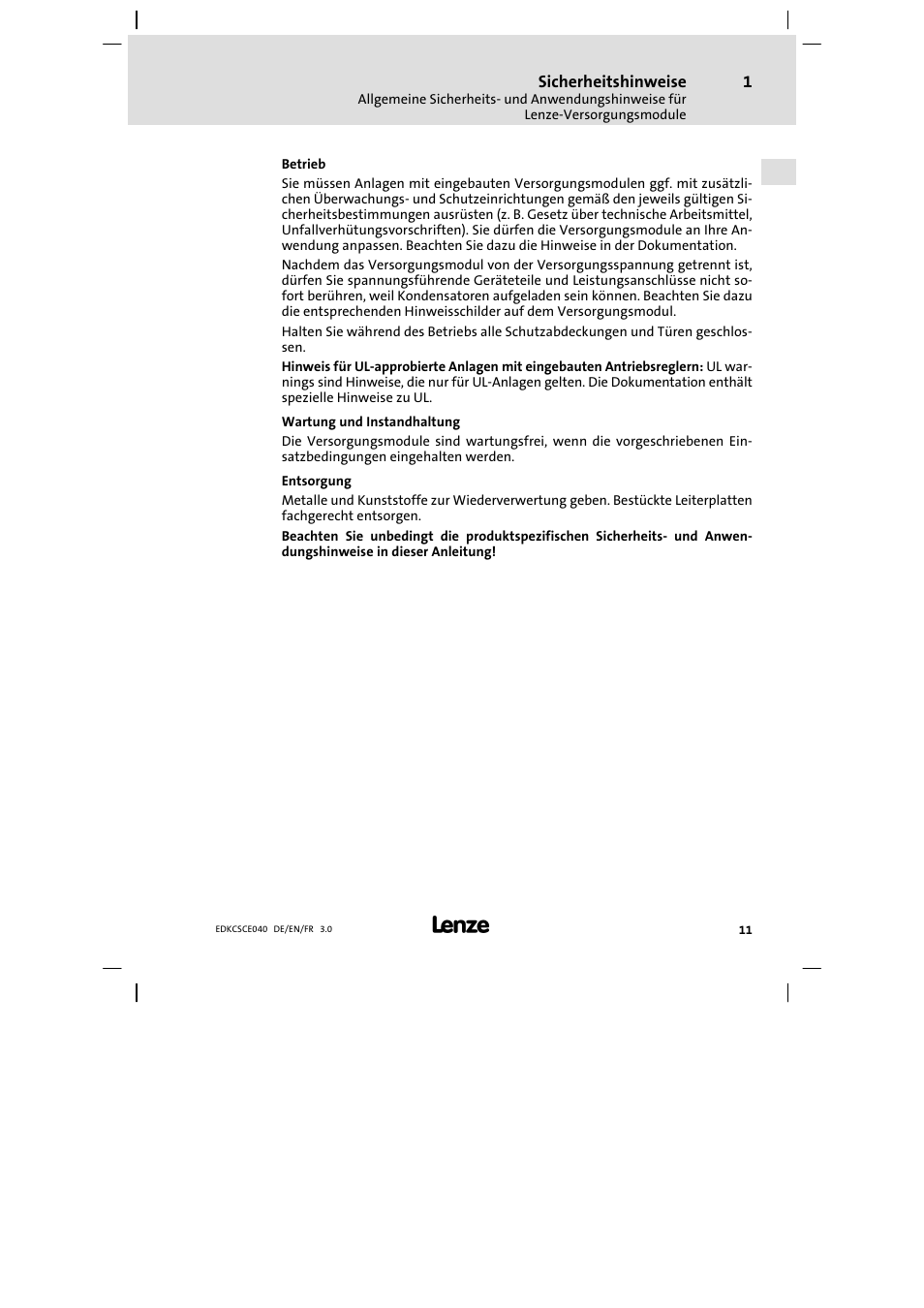 Lenze ECSCExxx User Manual | Page 11 / 164