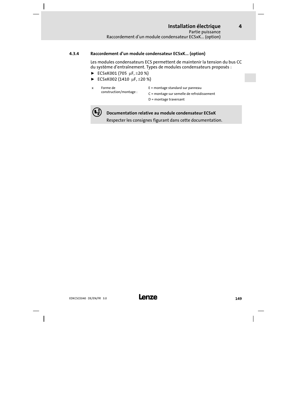 Lenze ECSCExxx User Manual | Page 149 / 164