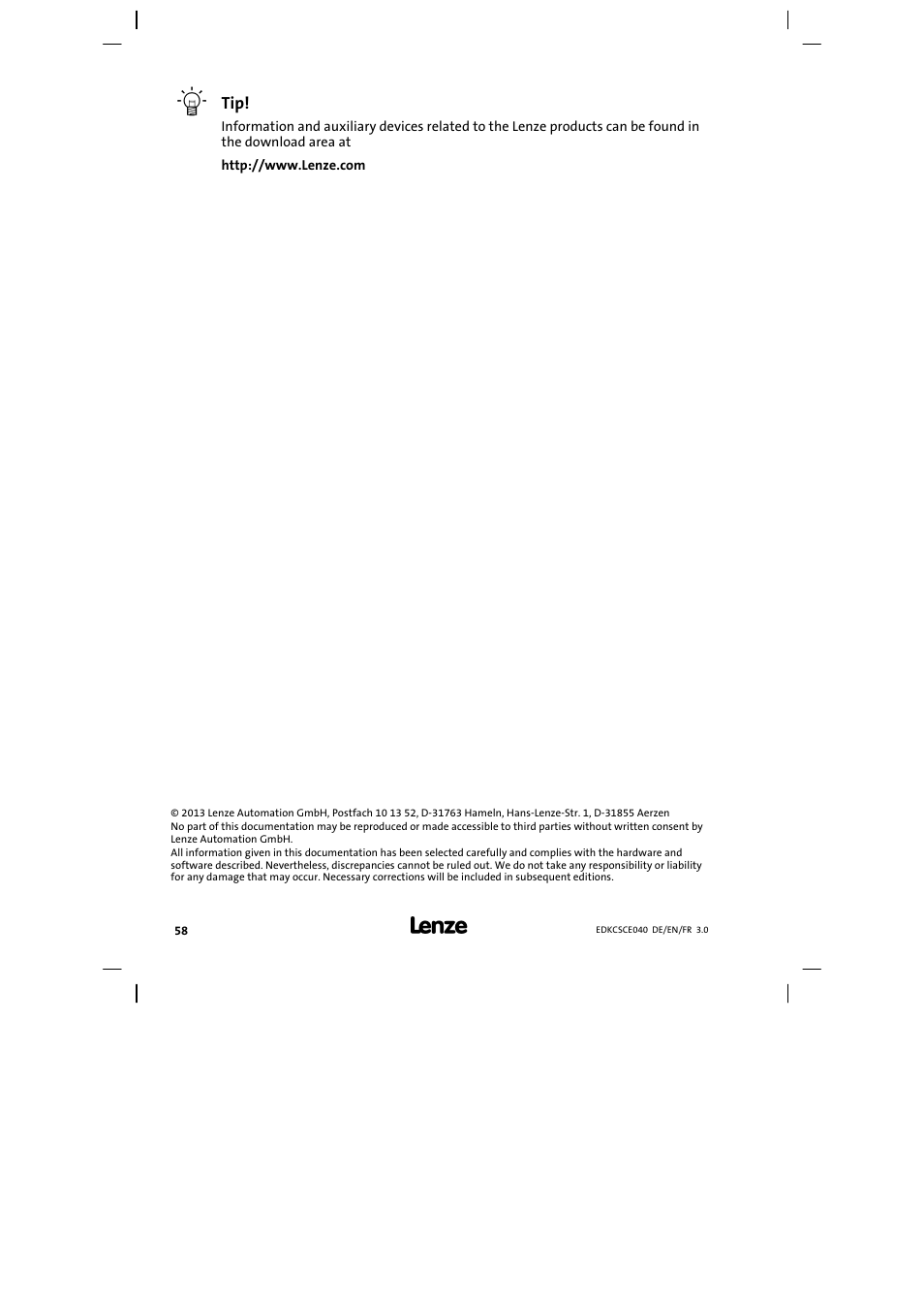 Lenze ECSCExxx User Manual | Page 58 / 164