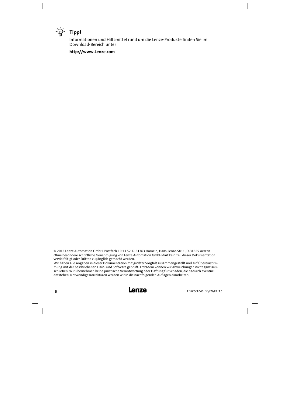 Lenze ECSCExxx User Manual | Page 6 / 164