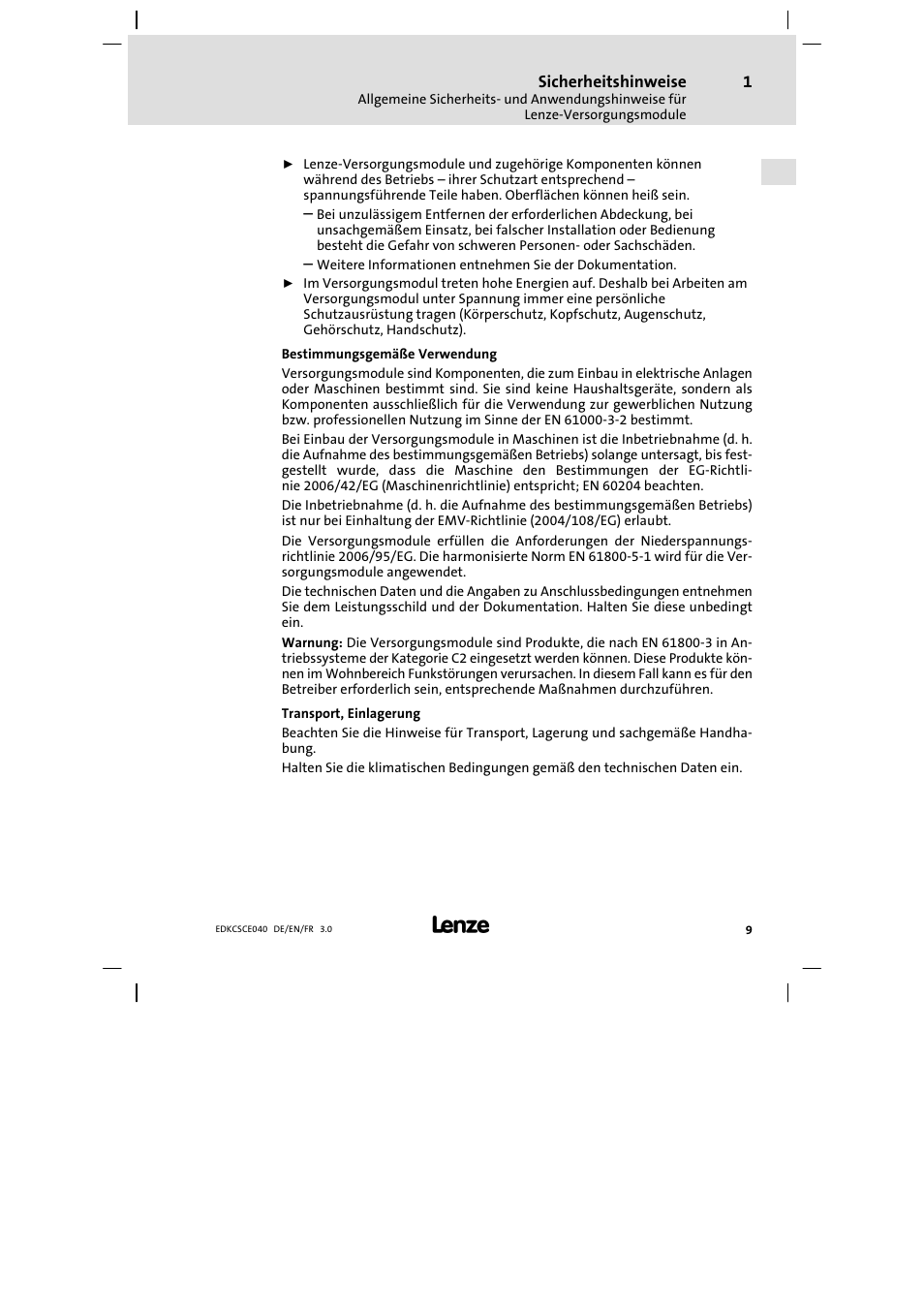 Lenze ECSCExxx User Manual | Page 9 / 164