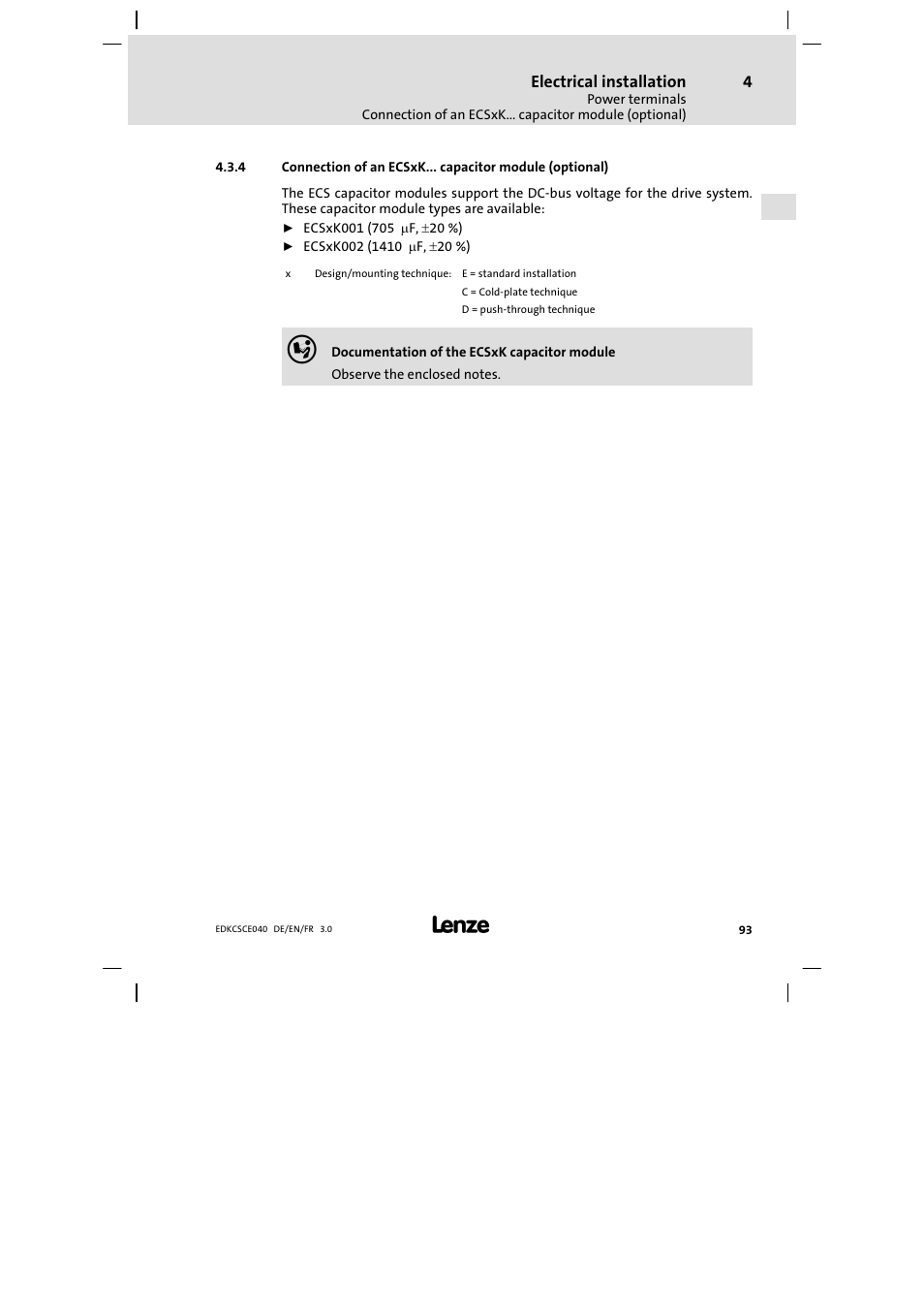 Lenze ECSCExxx User Manual | Page 93 / 164