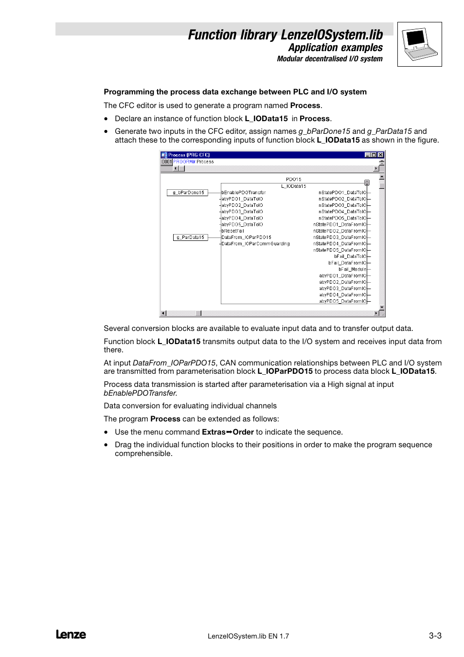 Function library lenzeiosystem.lib, Application examples | Lenze DDS Function library IOSystem User Manual | Page 13 / 83