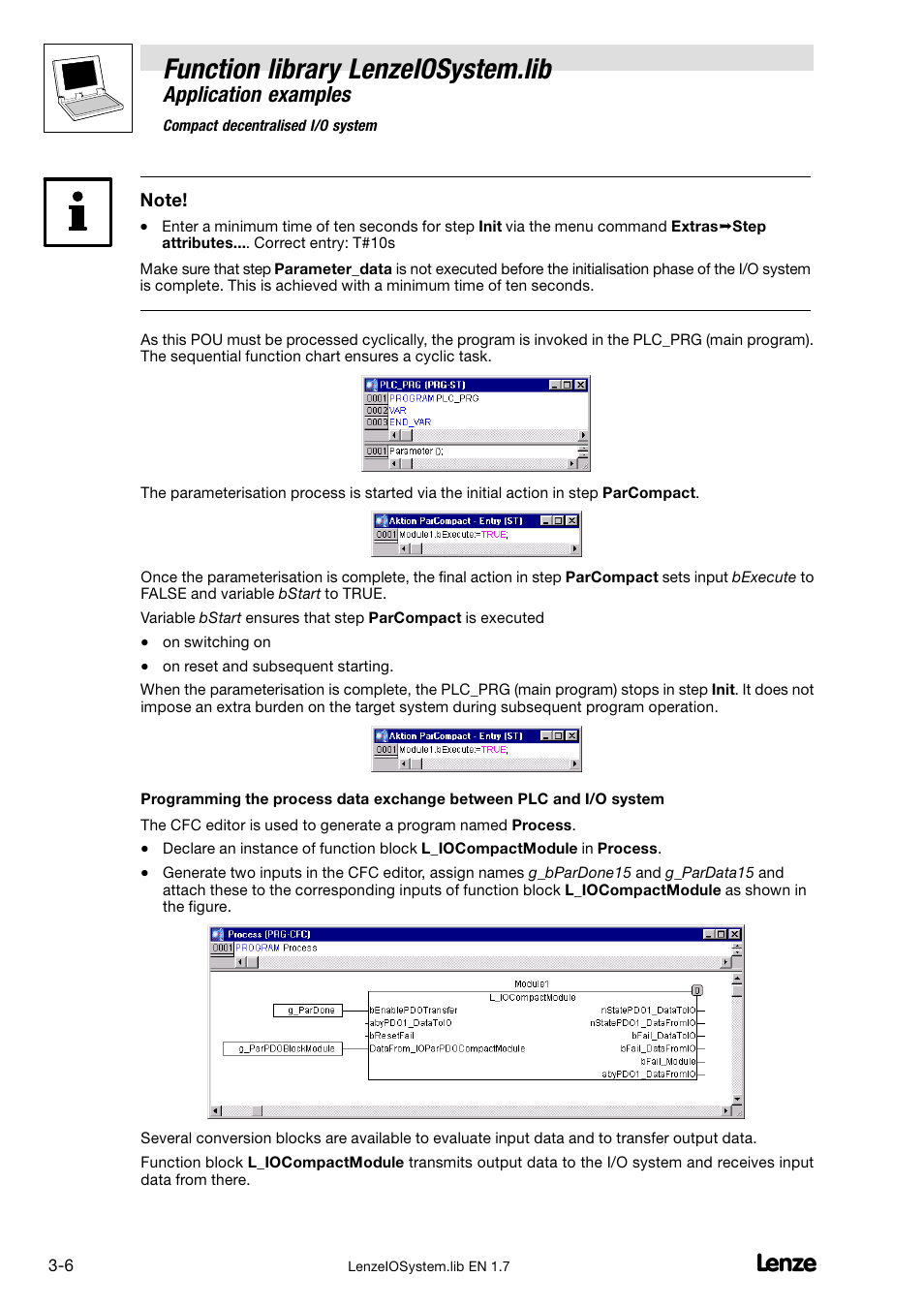 Function library lenzeiosystem.lib, Application examples | Lenze DDS Function library IOSystem User Manual | Page 16 / 83