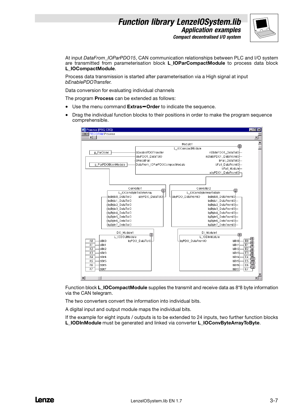 Function library lenzeiosystem.lib, Application examples | Lenze DDS Function library IOSystem User Manual | Page 17 / 83