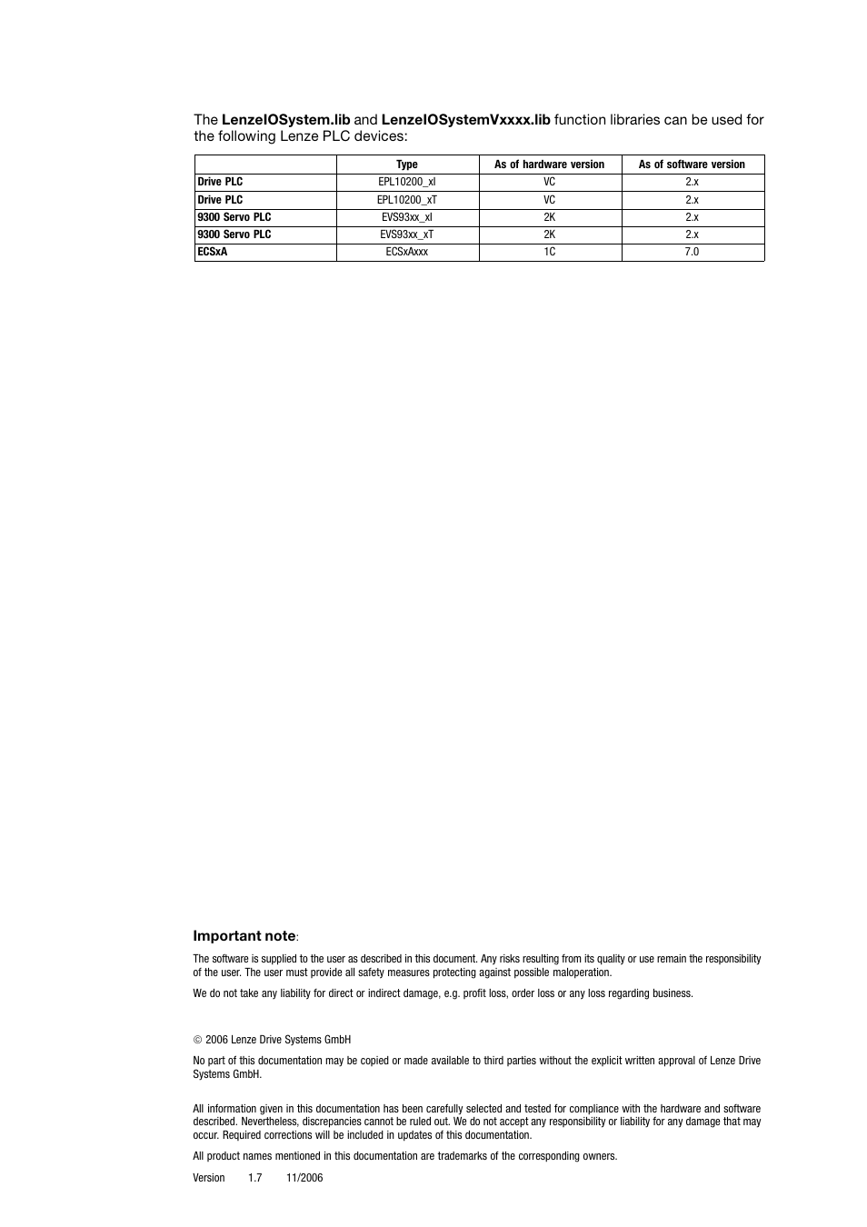 This function library can be used for | Lenze DDS Function library IOSystem User Manual | Page 2 / 83