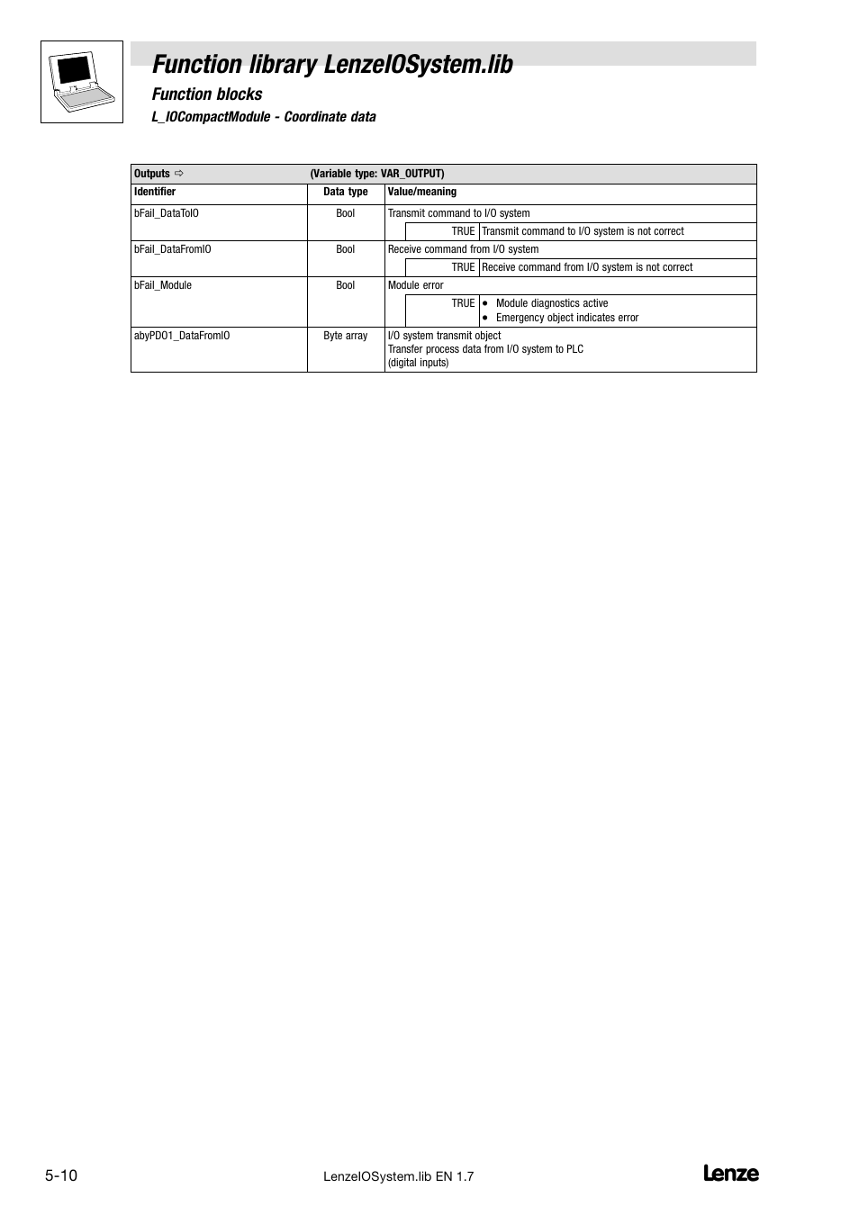 Function library lenzeiosystem.lib, Function blocks | Lenze DDS Function library IOSystem User Manual | Page 56 / 83