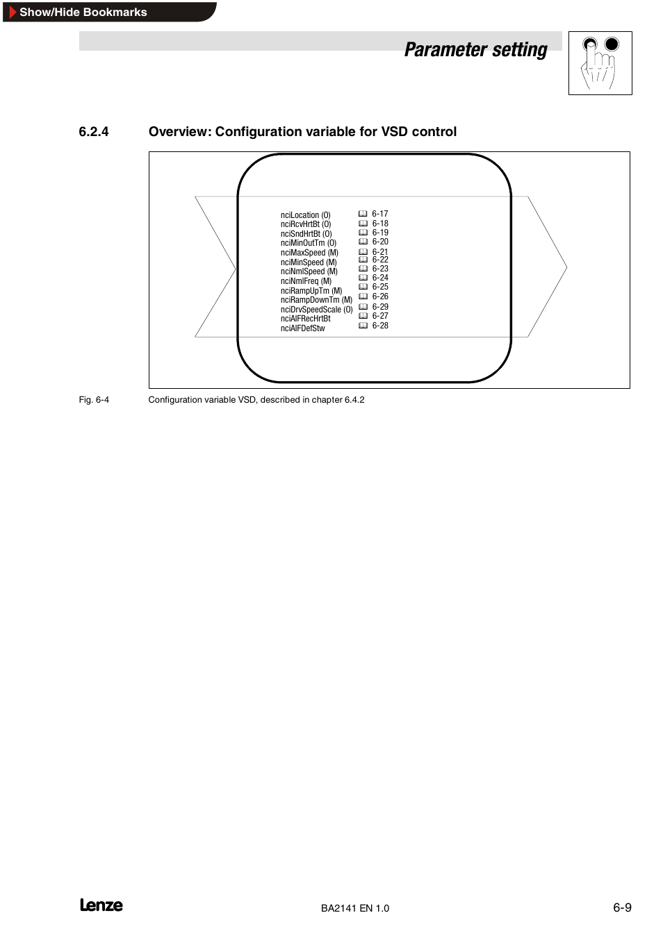 5 motor voltage, Motor voltage, Parameter setting | 4 overview: configuration variable for vsd control | Lenze EMF2141IB User Manual | Page 31 / 90