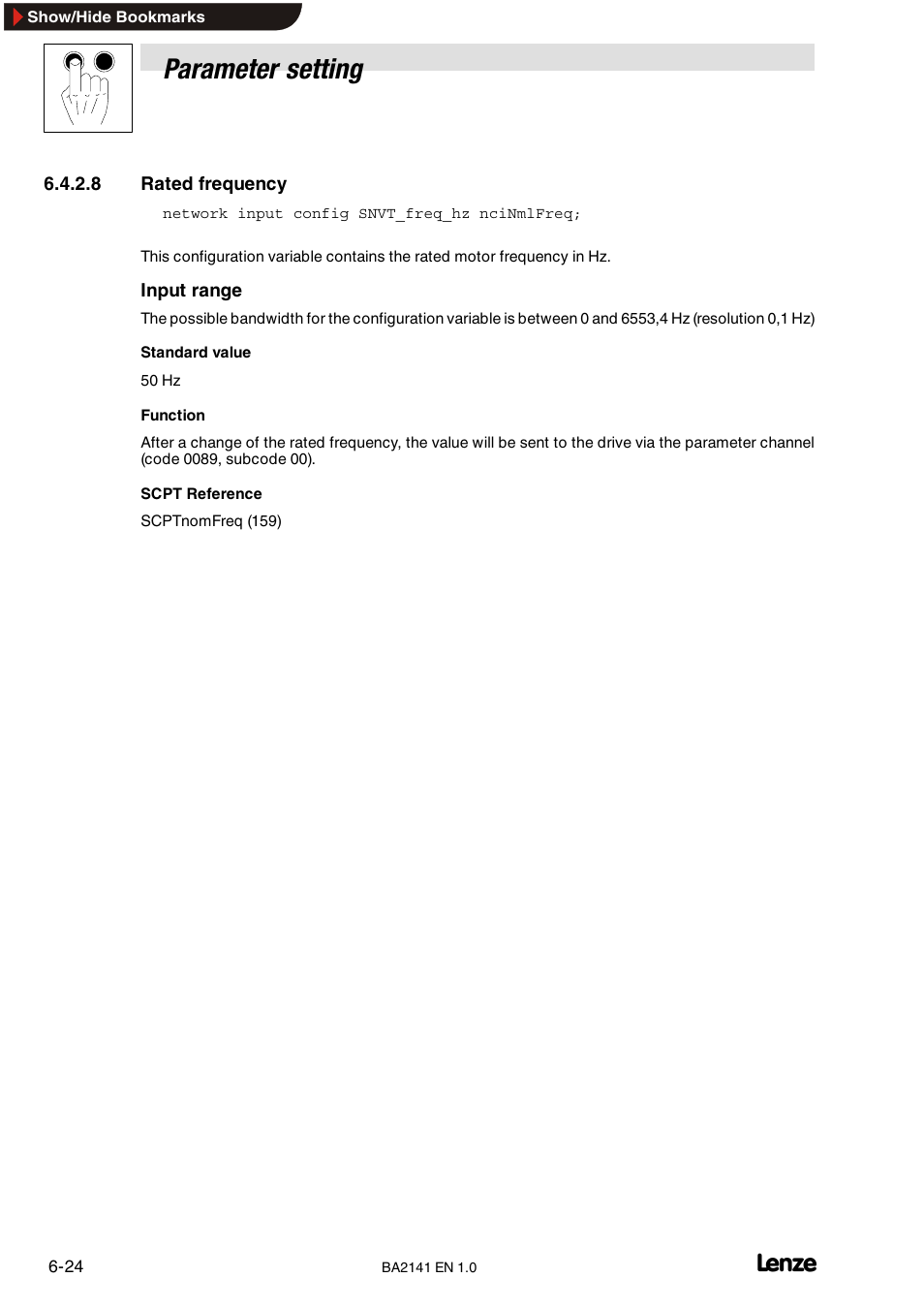 5 device control aif-ctrl, 1 general information, 1 output variable | General information, Output variable, Parameter setting | Lenze EMF2141IB User Manual | Page 46 / 90