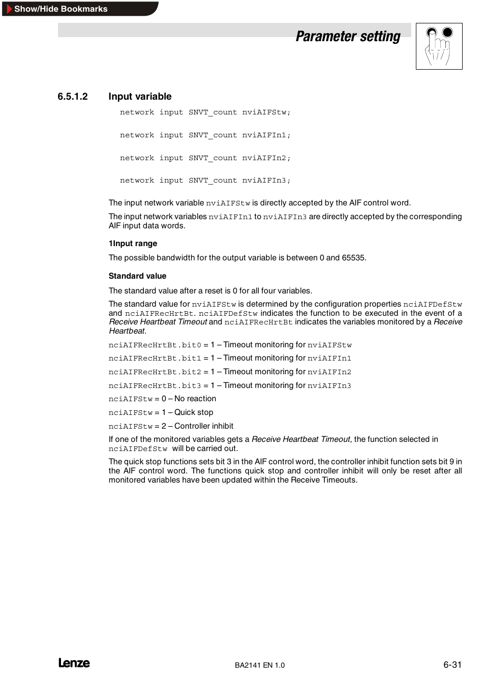 Parameter setting | Lenze EMF2141IB User Manual | Page 53 / 90