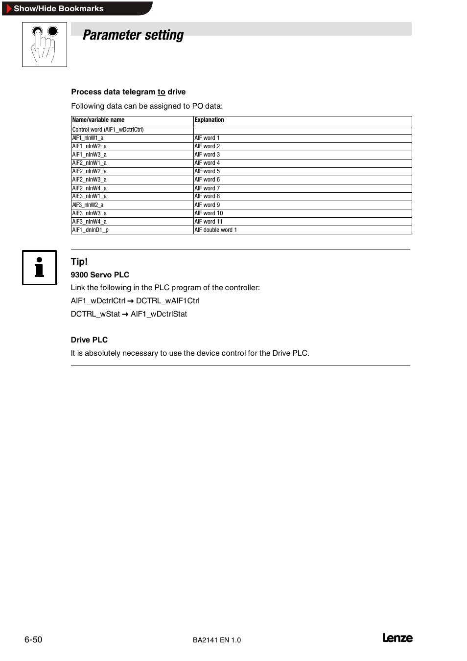 Parameter setting | Lenze EMF2141IB User Manual | Page 72 / 90