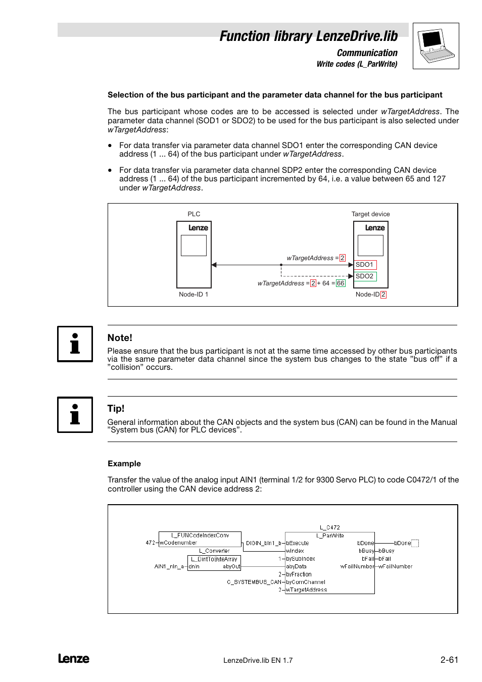Function library lenzedrive.lib | Lenze DDS Function library Drive User Manual | Page 71 / 103