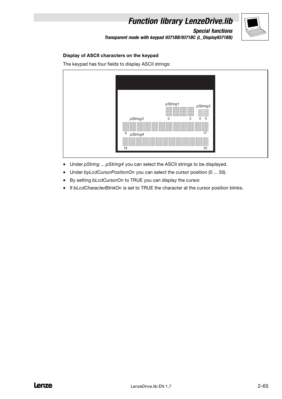 Function library lenzedrive.lib, Special functions | Lenze DDS Function library Drive User Manual | Page 75 / 103