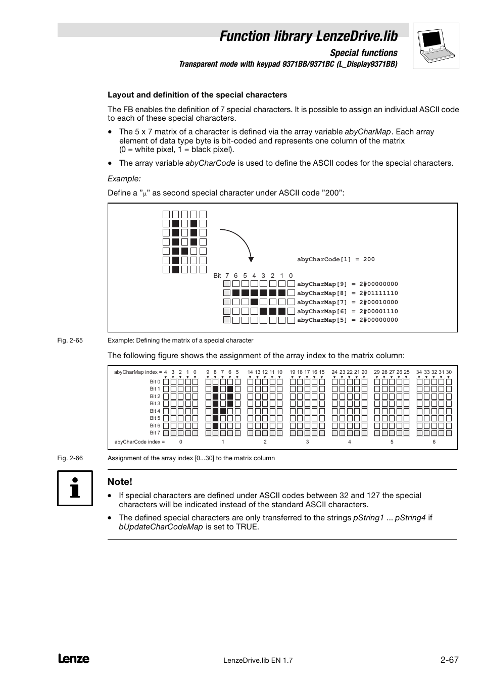 Function library lenzedrive.lib, Special functions, As second special character under ascii code "200 | Lenze DDS Function library Drive User Manual | Page 77 / 103