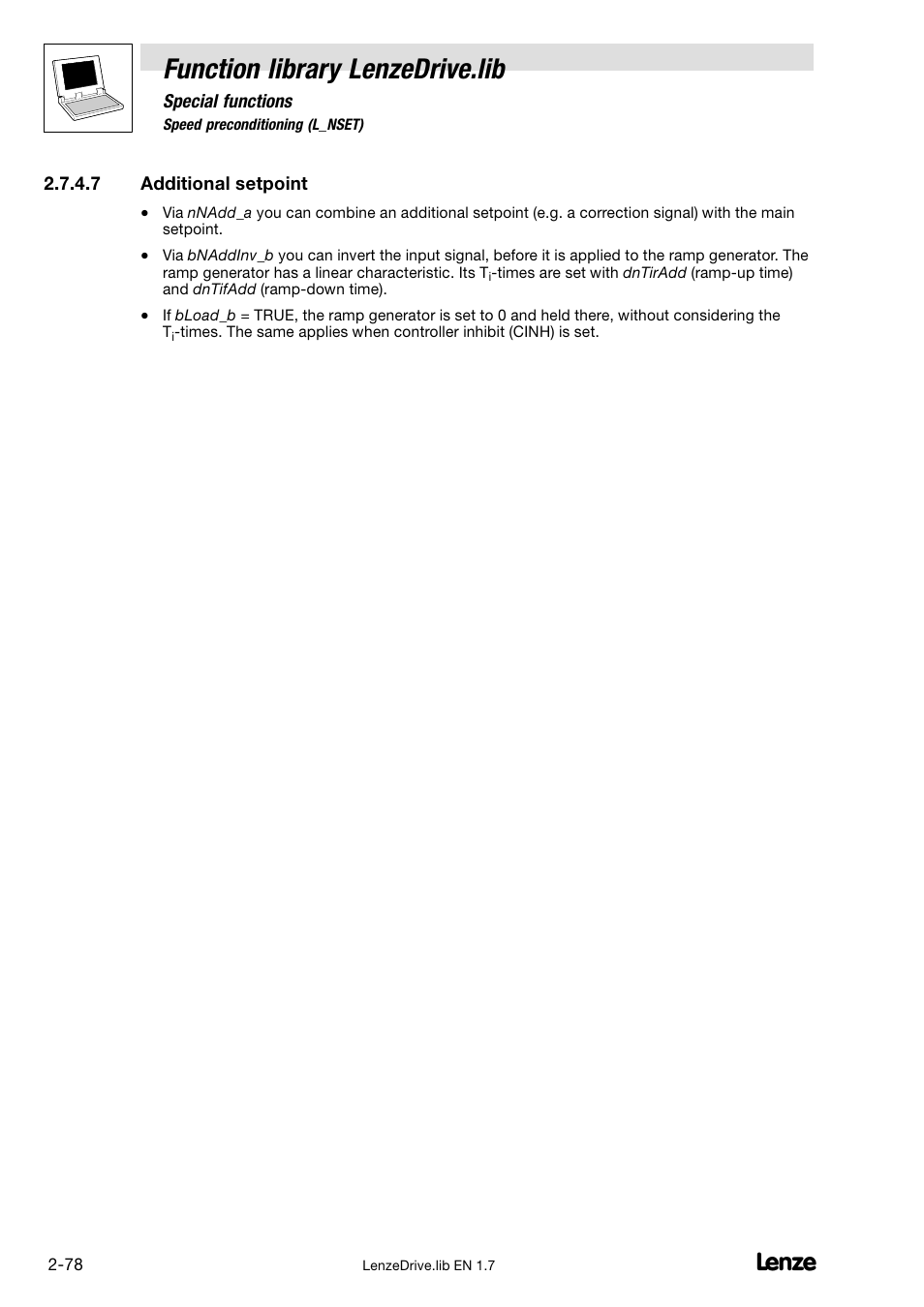 Function library lenzedrive.lib | Lenze DDS Function library Drive User Manual | Page 88 / 103